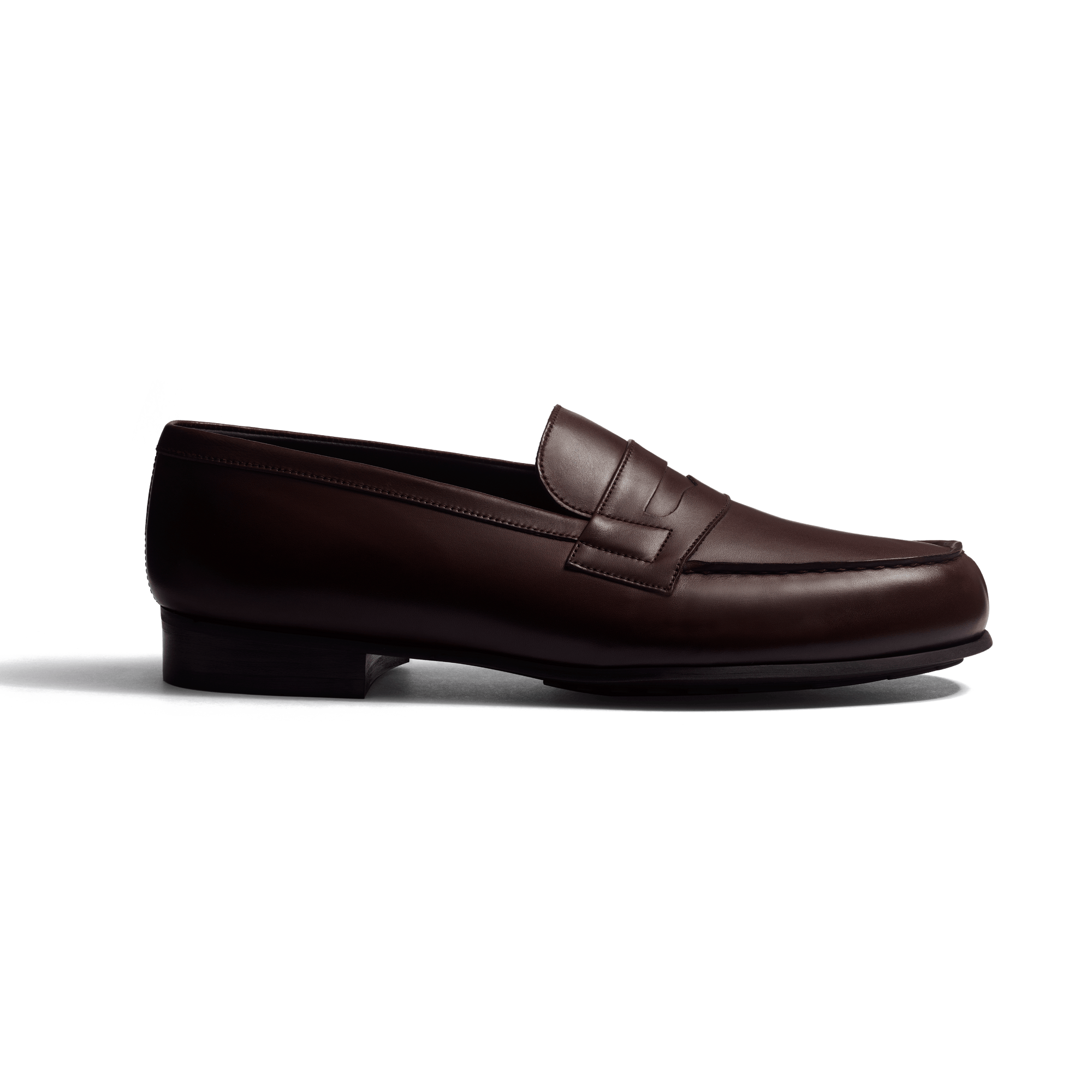 180 Light Loafer [Dark brown satin soft calfskin]