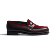 Mocassin 180 [homme cuir veau box mélèze & cuir veau velours bordeaux]