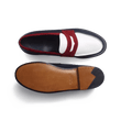 180 Loafer [Men Navy boxcalf, white smooth calf & burgundy suede calf leather]