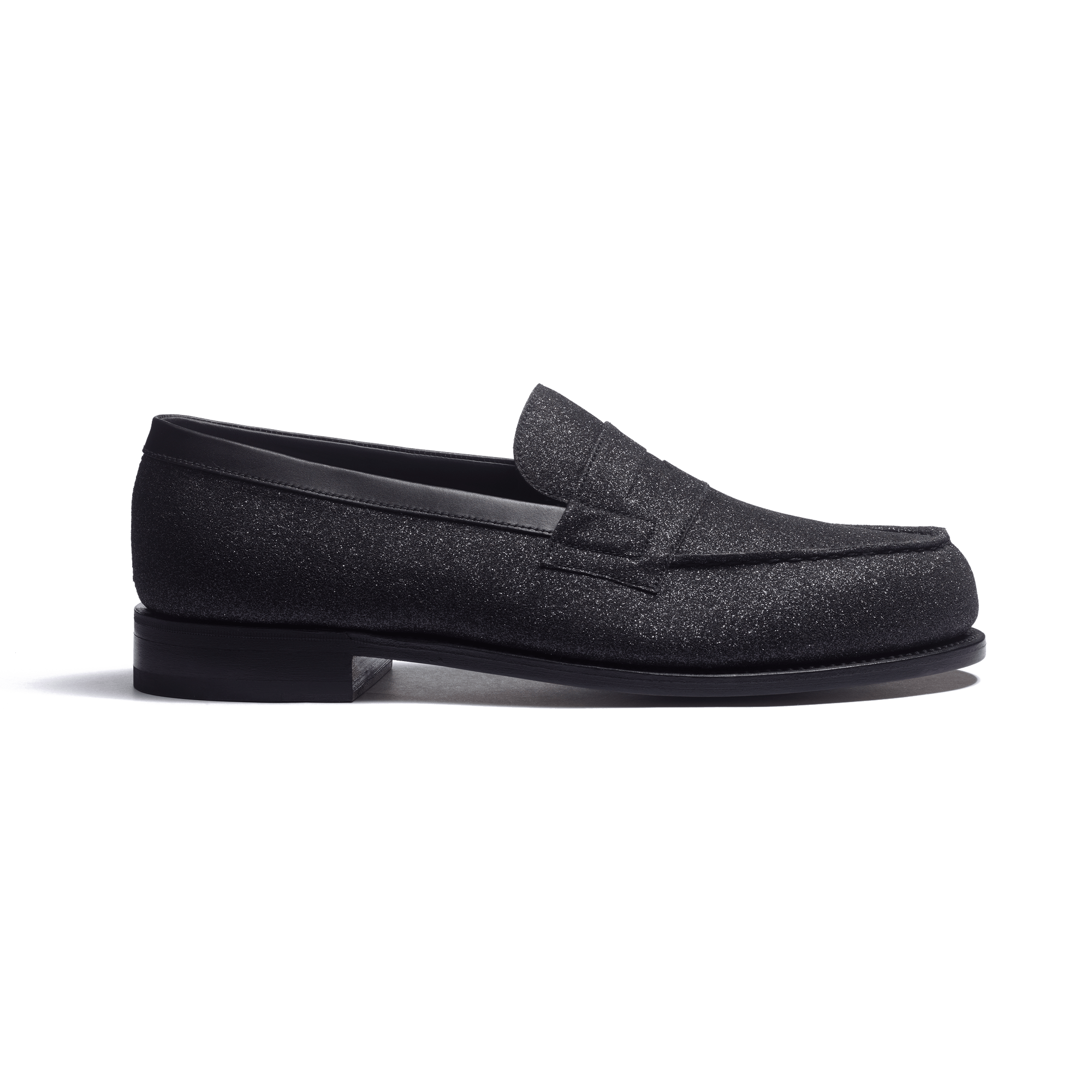 Mocassin 180 [homme cuir chèvre noir à effet pailleté]