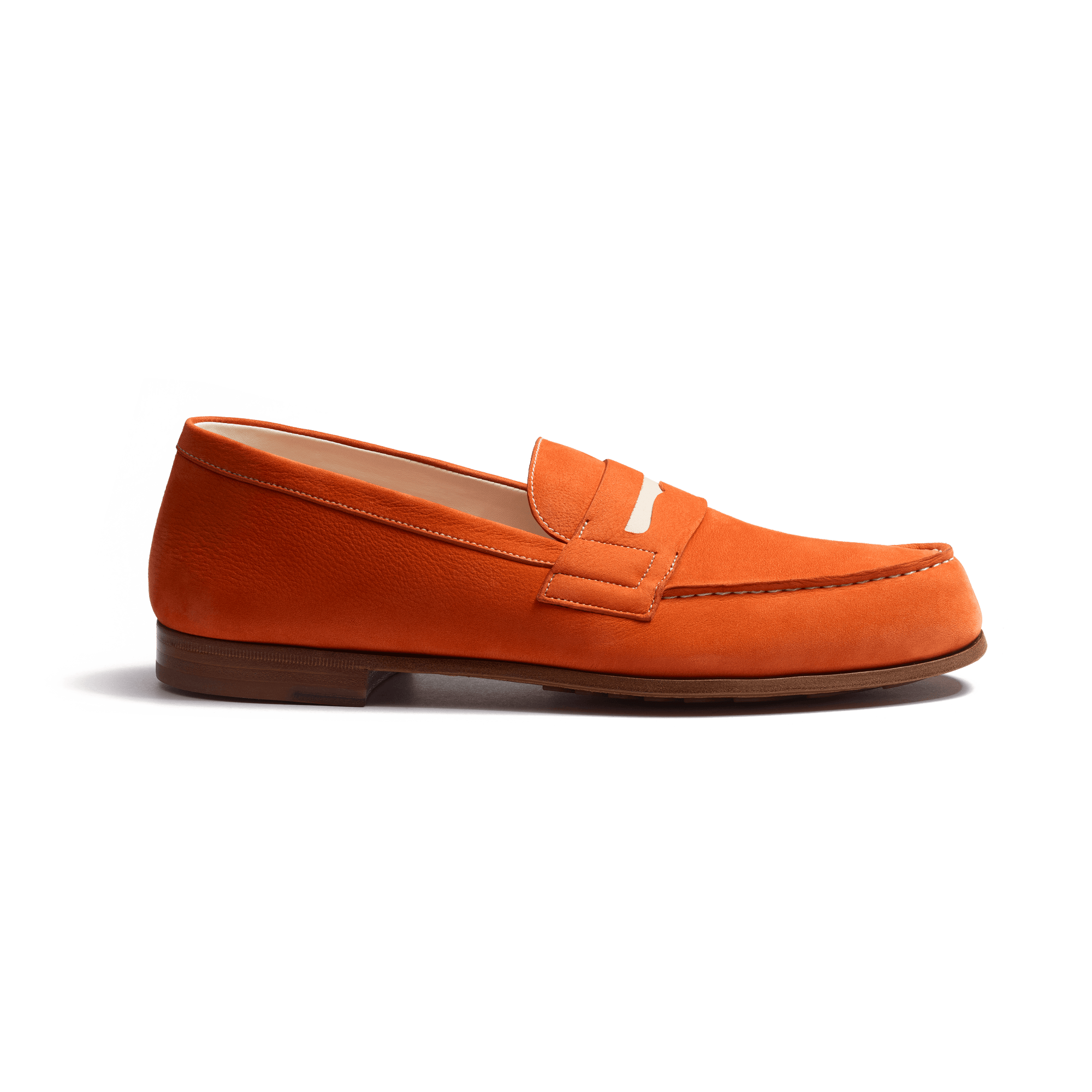 Le Moc' Weston Roland-Garros Loafer[Men Orange Nubuck and White sport calfskin]