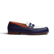 Le Moc' Weston Roland-Garros Loafer [Navy blue, clay orange and white grained calfskin]
