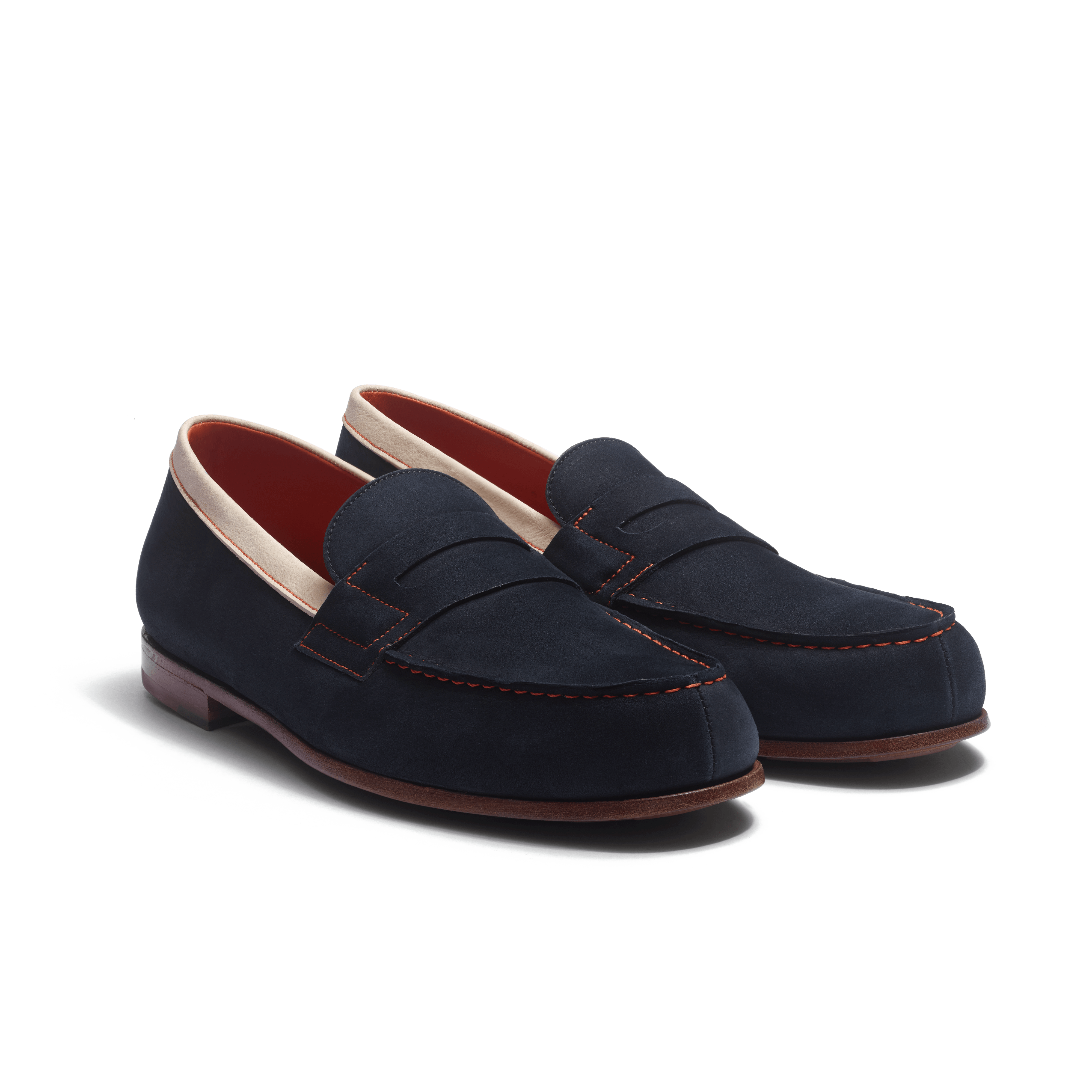 Men's Navy and chalk nubuck with orange stitching Roland-Garros Le Men's Navy and chalk nubuck with orange stitching Roland-Garros Le