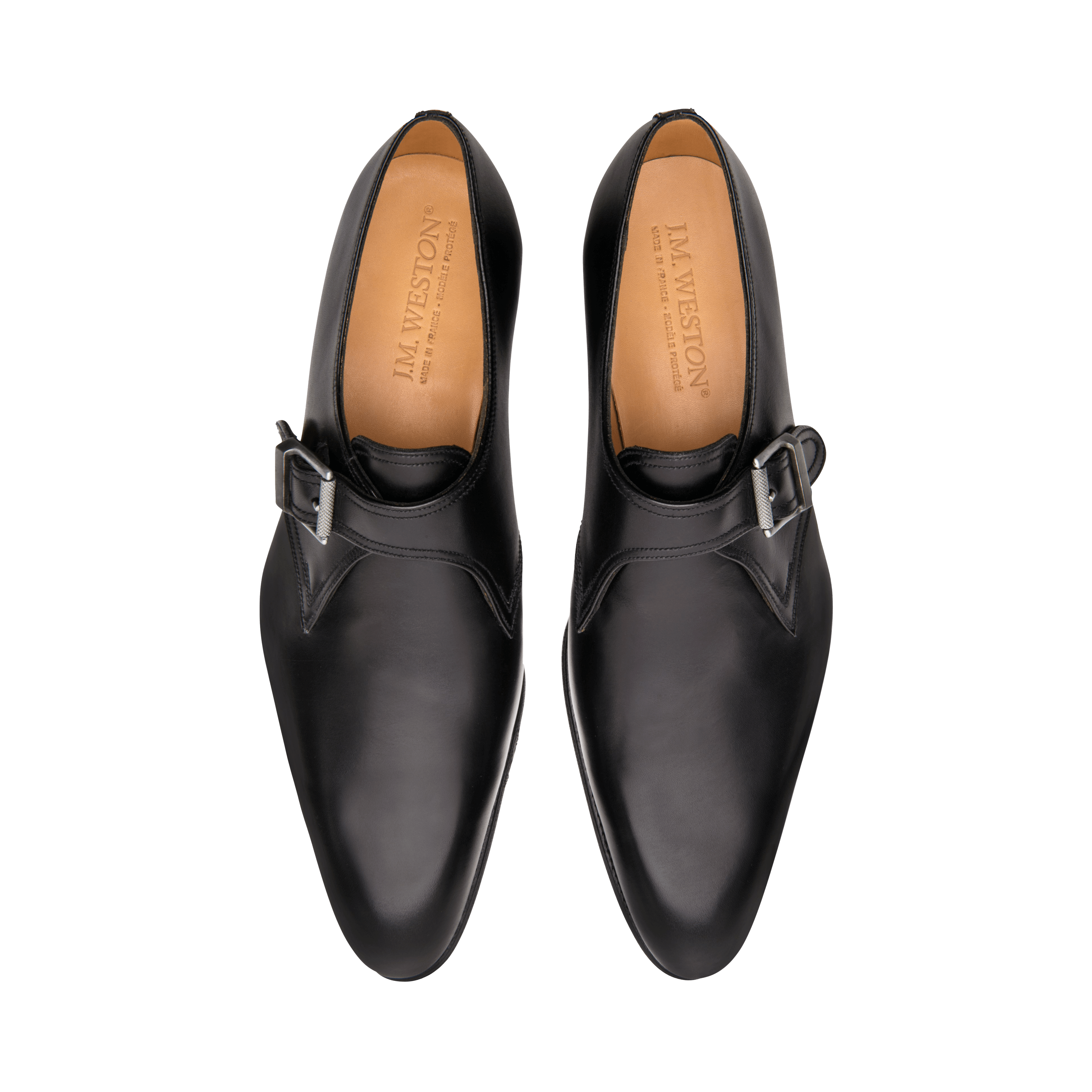 Men's flore buckle derby in smooth black leather | J.M. Weston Men's flore buckle derby in smooth black leather | J.M. Weston