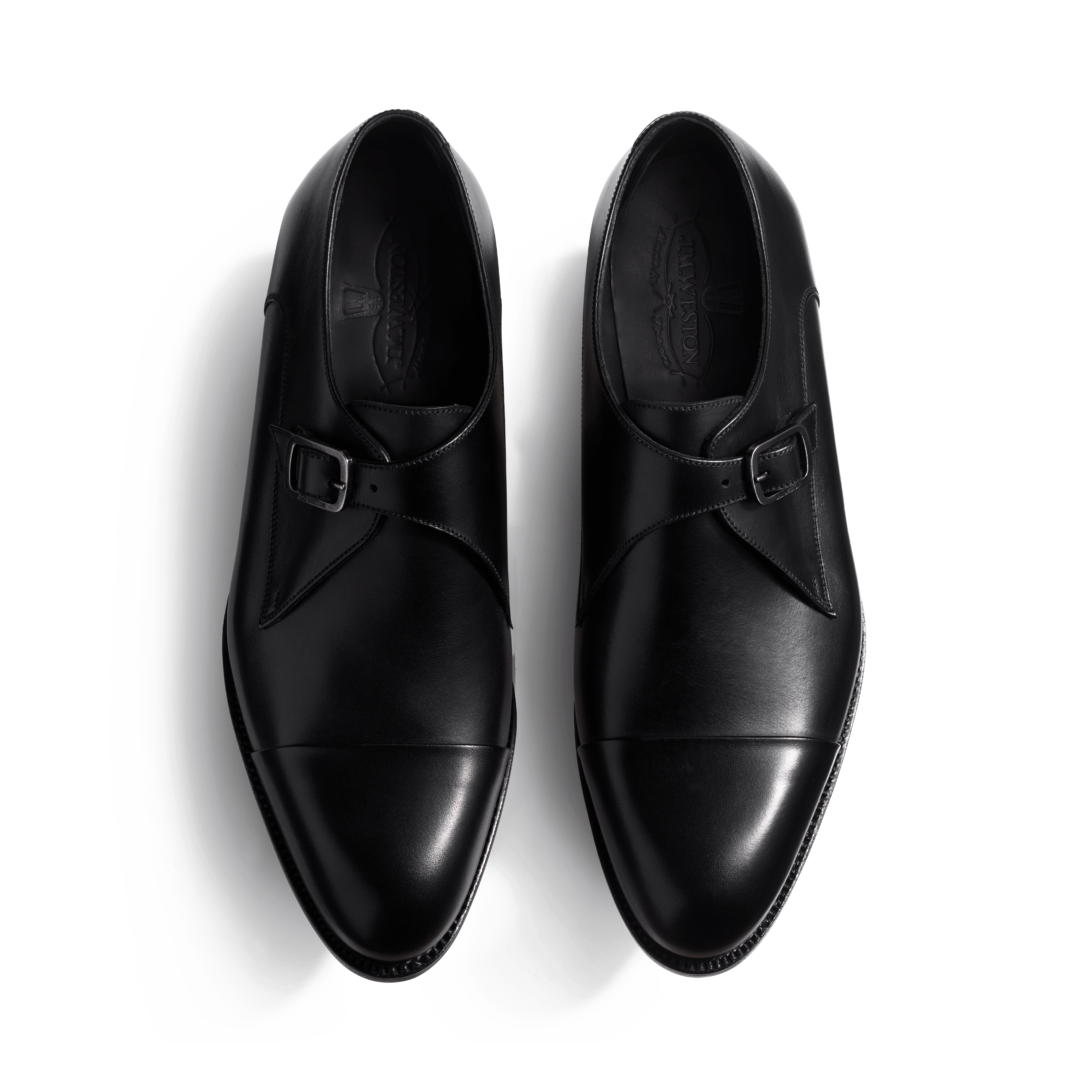 Chaussures à boucle homme en cuir lisse noir