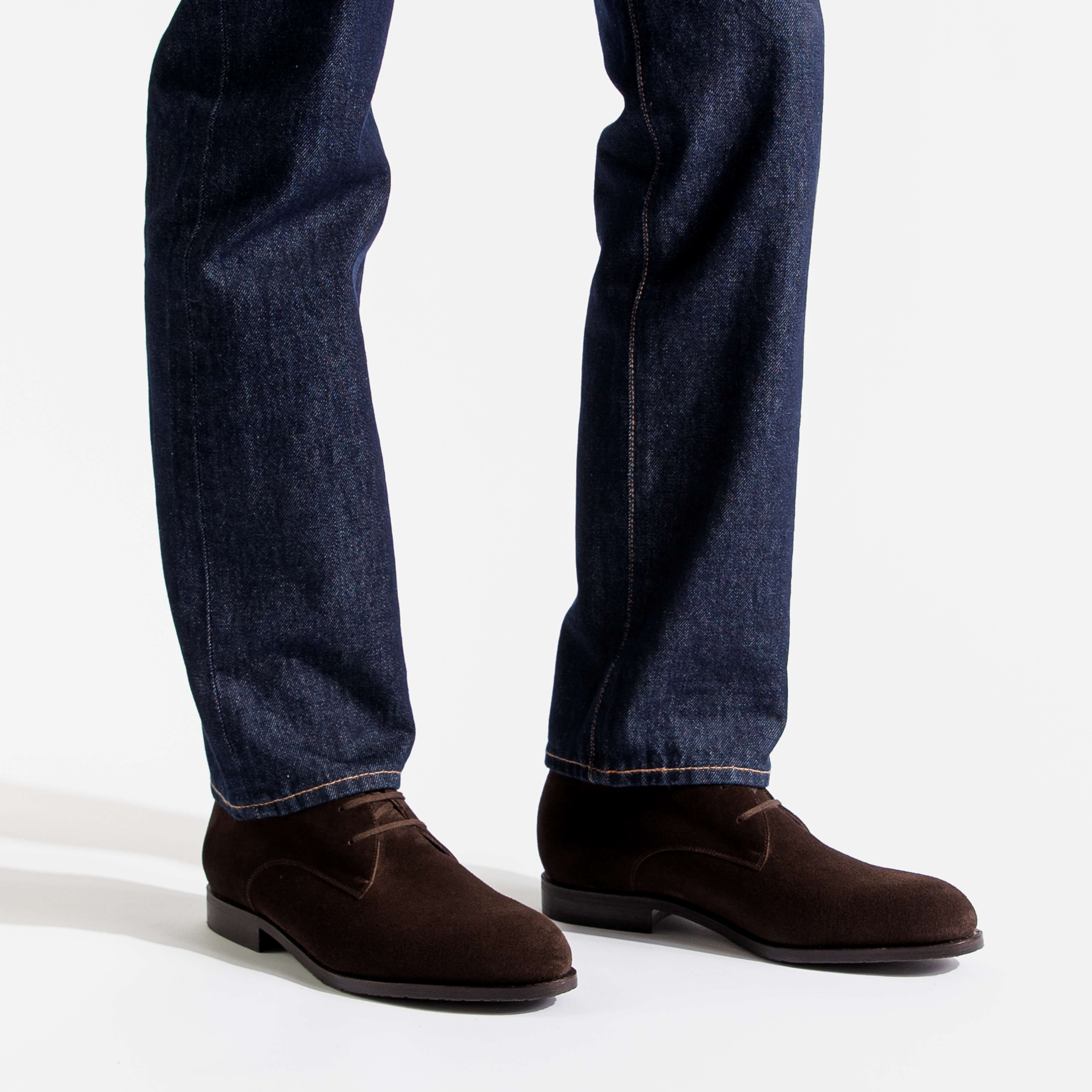 Men's Dark Brown Suede Leather Chukka Boot Edouard | J.M. Weston Men's Dark Brown Suede Leather Chukka Boot Edouard | J.M. Weston