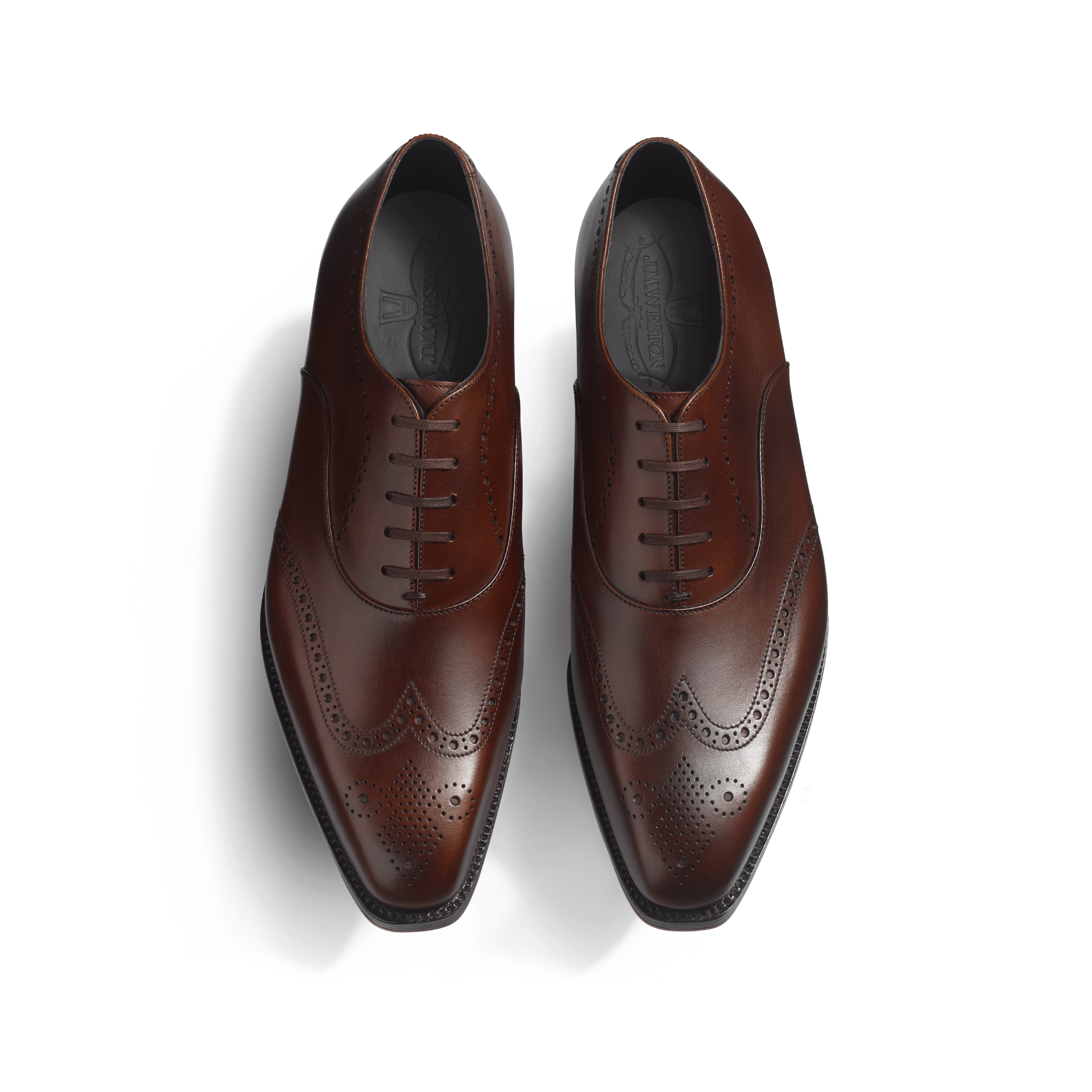 Men's Dark brown calfskin with shades Fusain Perforated Oxford Men's Dark brown calfskin with shades Fusain Perforated Oxford