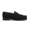 180 Loafer [Women Black suede goatskin and red & gold embroidery]