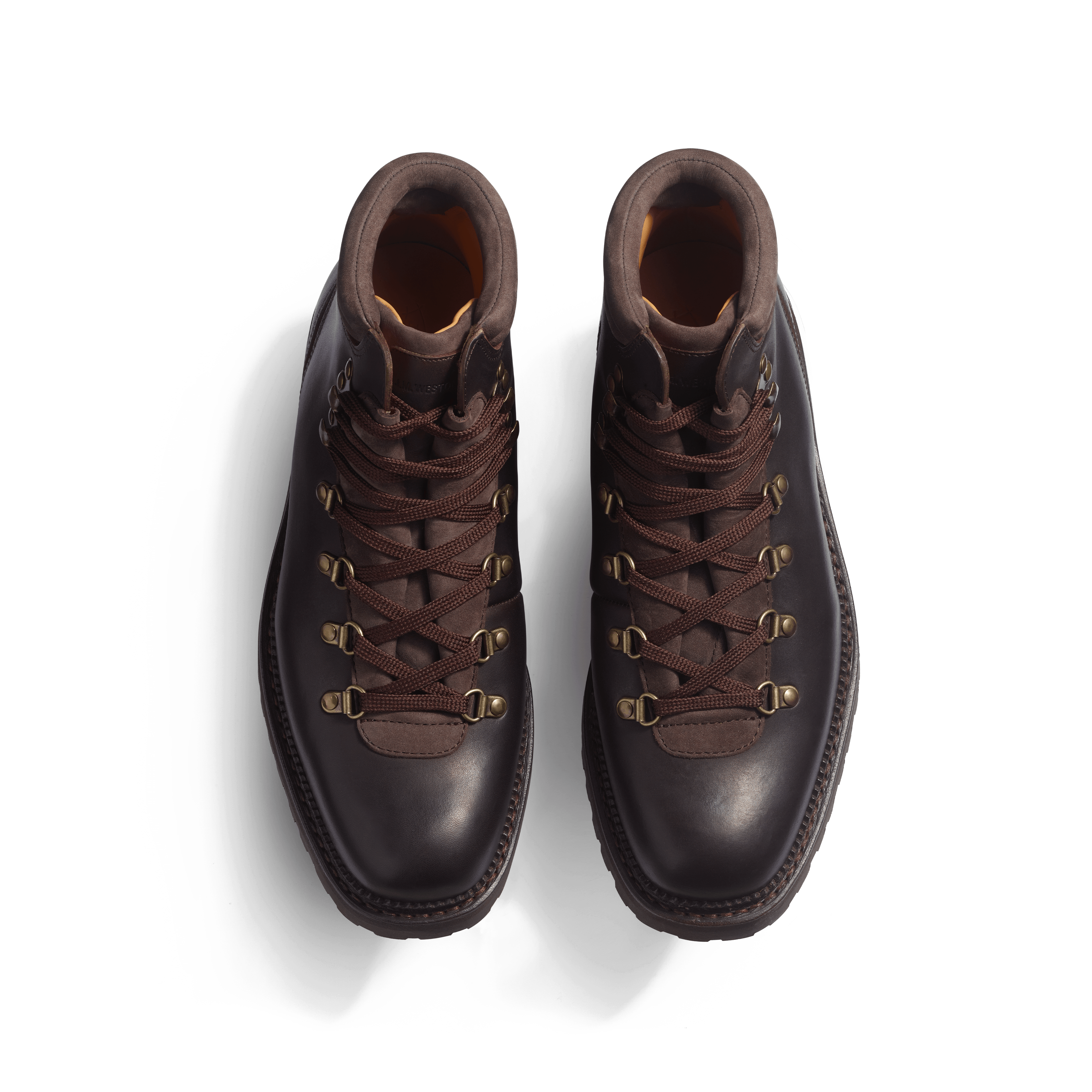 Men's Brown wax calfskin & dark brown nubuck GRW Hiking Boots Men's Brown wax calfskin & dark brown nubuck GRW Hiking Boots