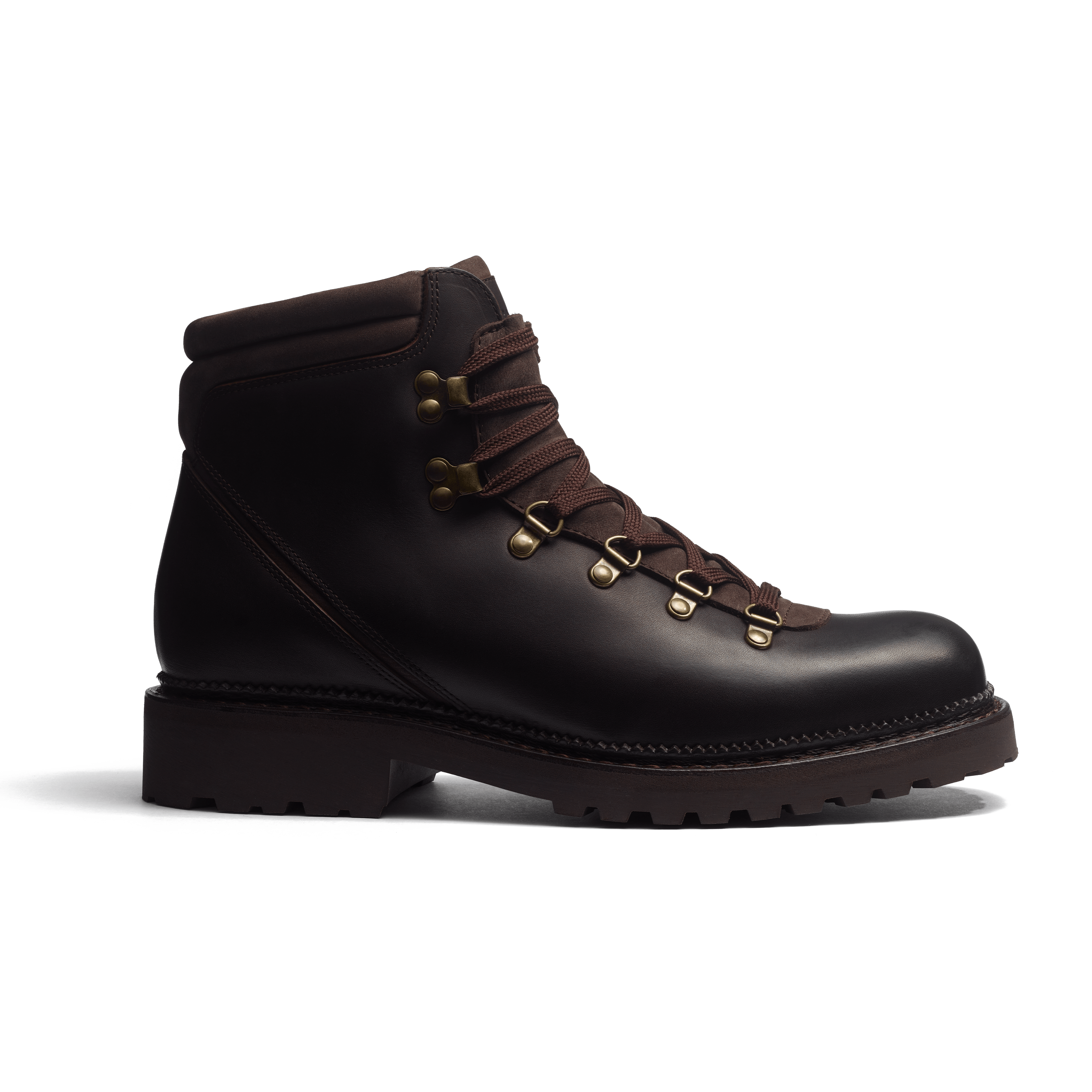 Men s Brown wax calfskin dark brown nubuck GRW Hiking Boots