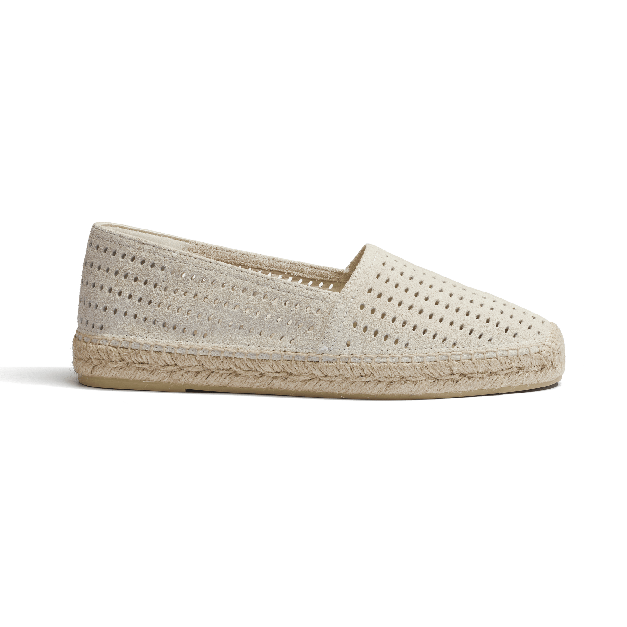 Espadrille Wait and Sea [men Chalk perforated suede calfskin]