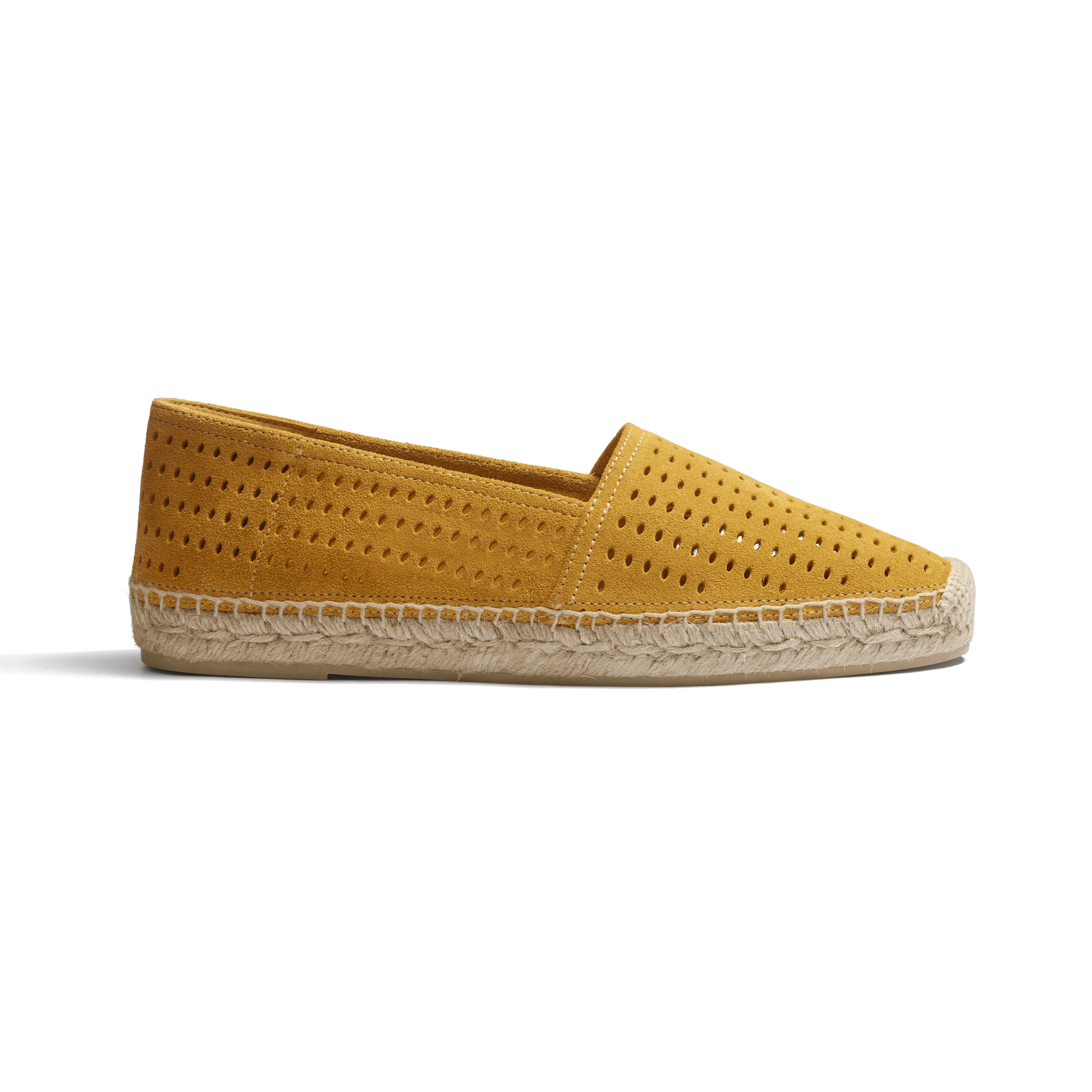 Espadrille Wait and Sea [homme cuir veau velours perforé jaune]