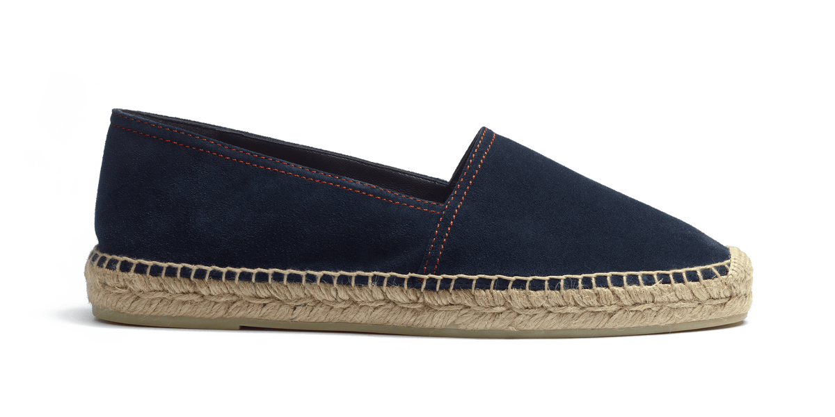 Roland-Garros Espadrille Men Navy suede calfskin – J.M. Weston