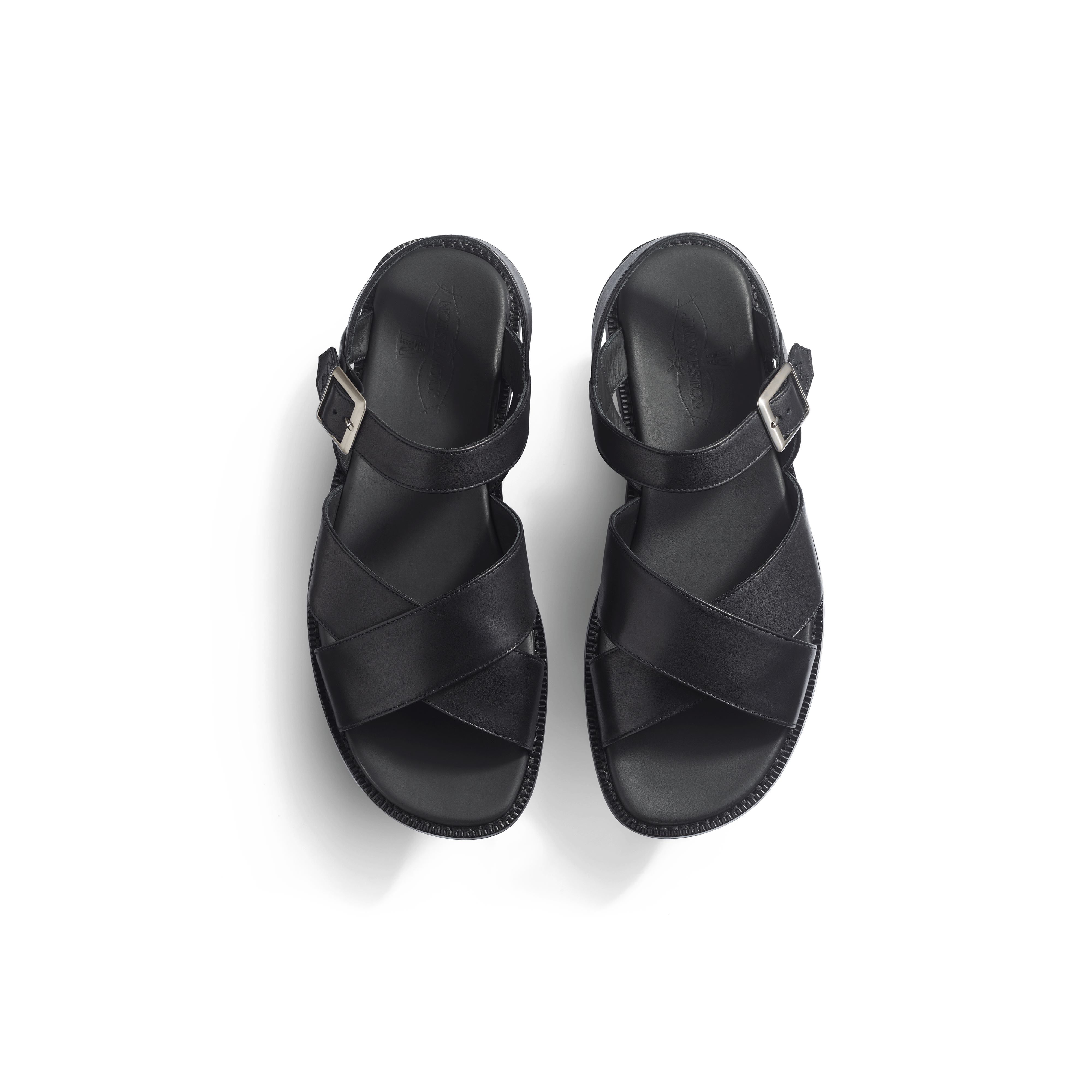 Men's Black soft calfskin Sandal Double V – J.M. Weston