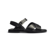 Sandal Double V [Men Black soft calfskin]