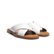 Crossed Mule Double V [White soft calfskin]