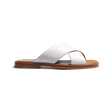 Crossed Mule Double V [White soft calfskin]