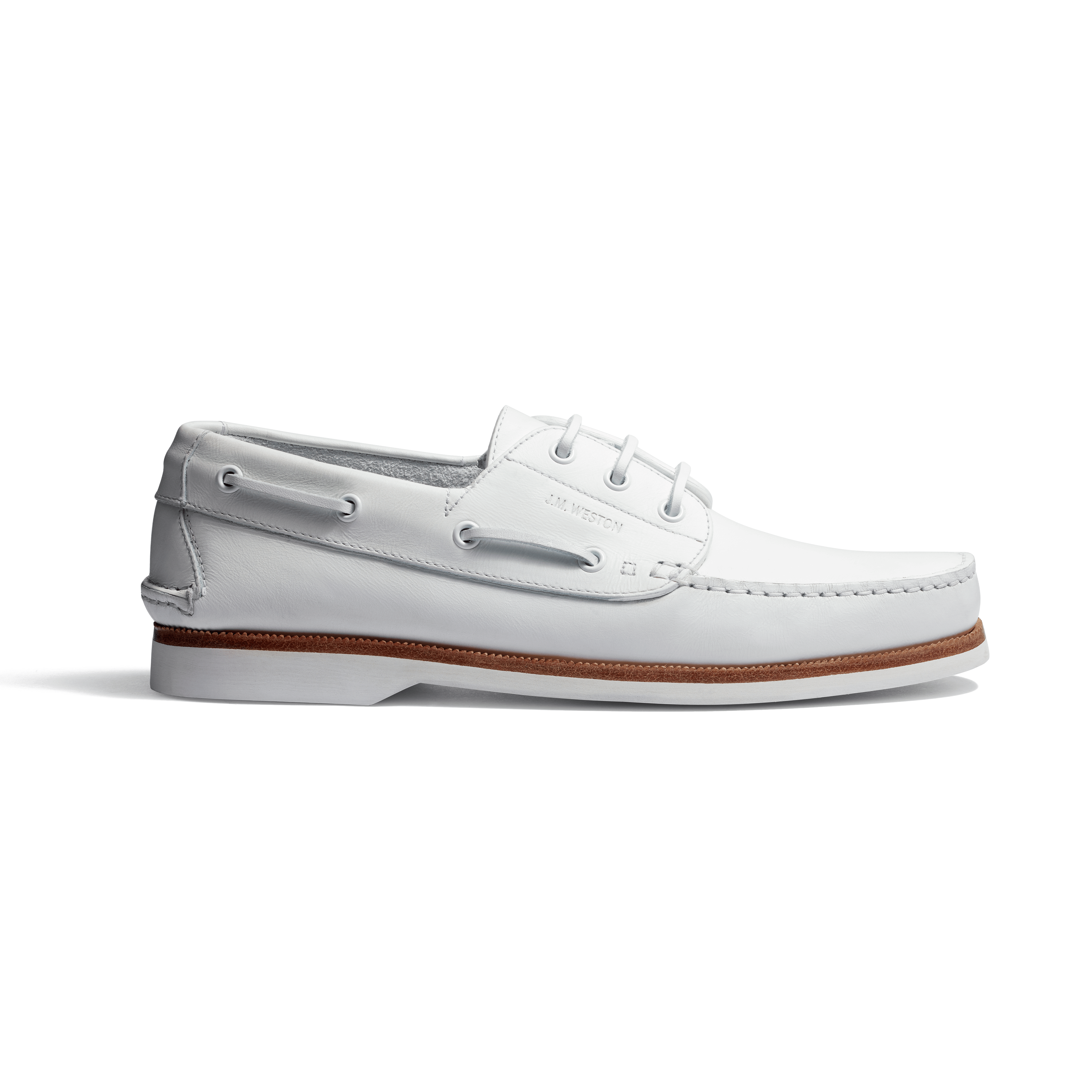 Men's White waterresistant calfskin DoubleVent Derby | J.M. Weston Men's White waterresistant calfskin DoubleVent Derby | J.M. Weston