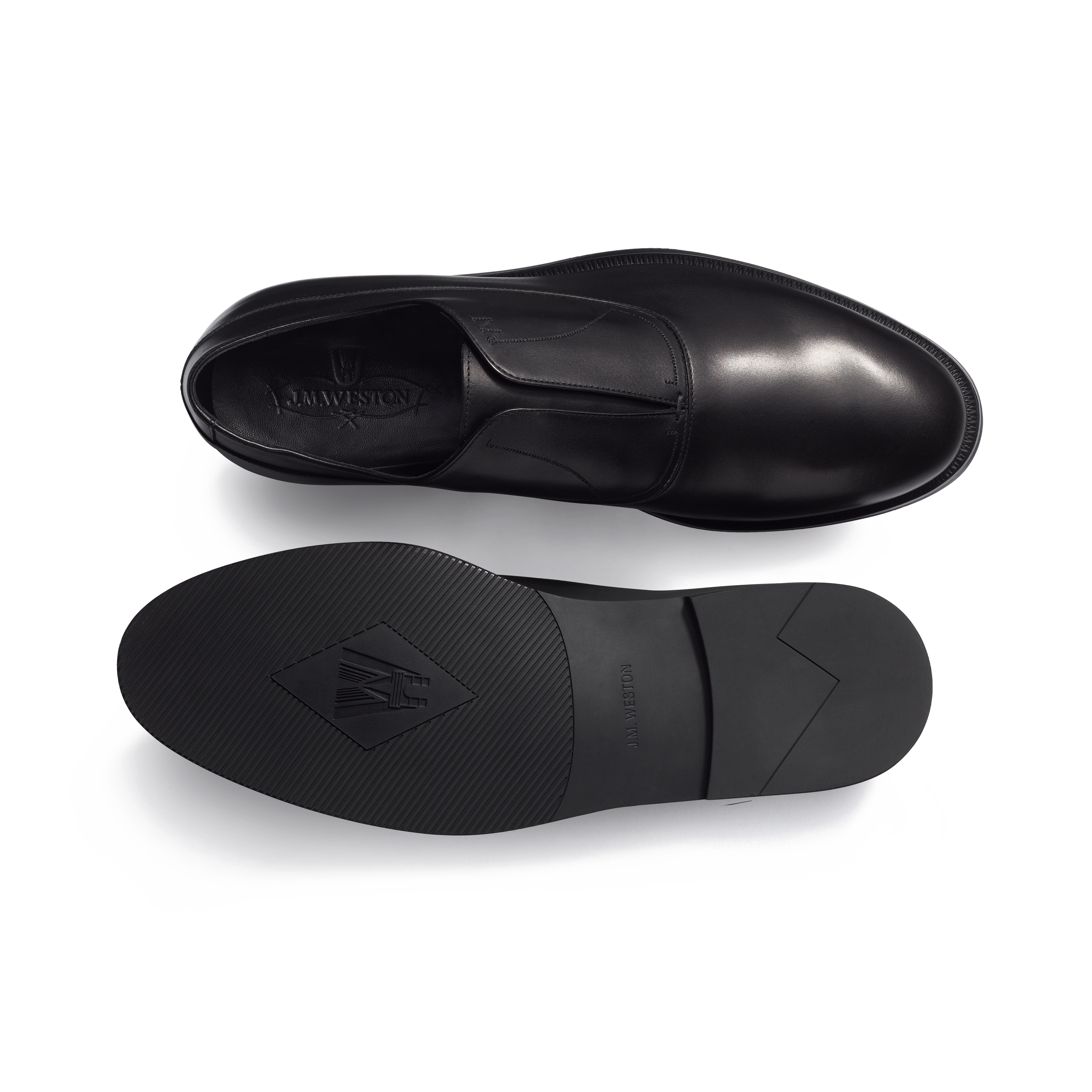 Men's Black soft calfskin Iena Slip-On Oxford | J.M. Weston Men's Black soft calfskin Iena Slip-On Oxford | J.M. Weston