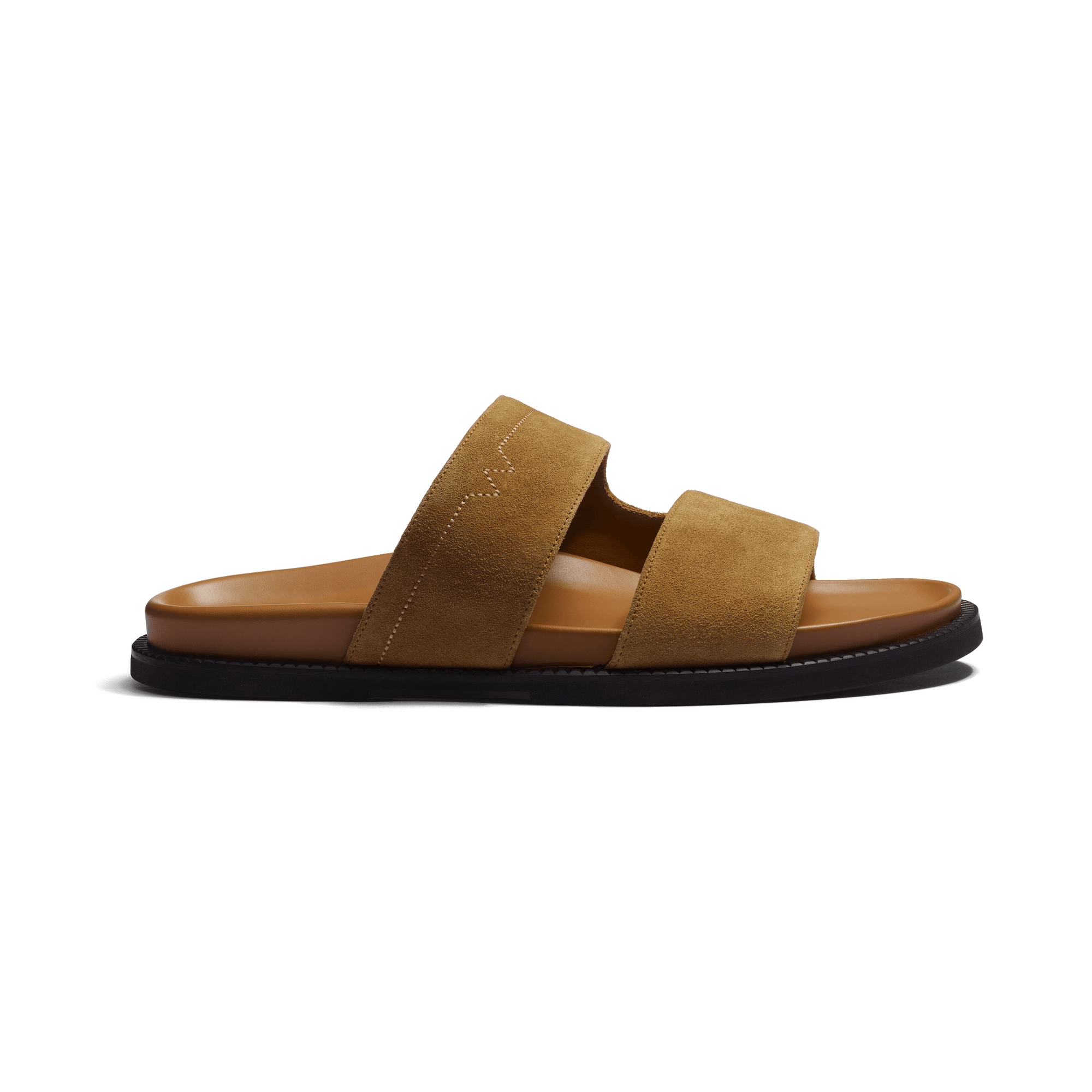 Mule Anatomique Double V [homme cuir veau velours sable]