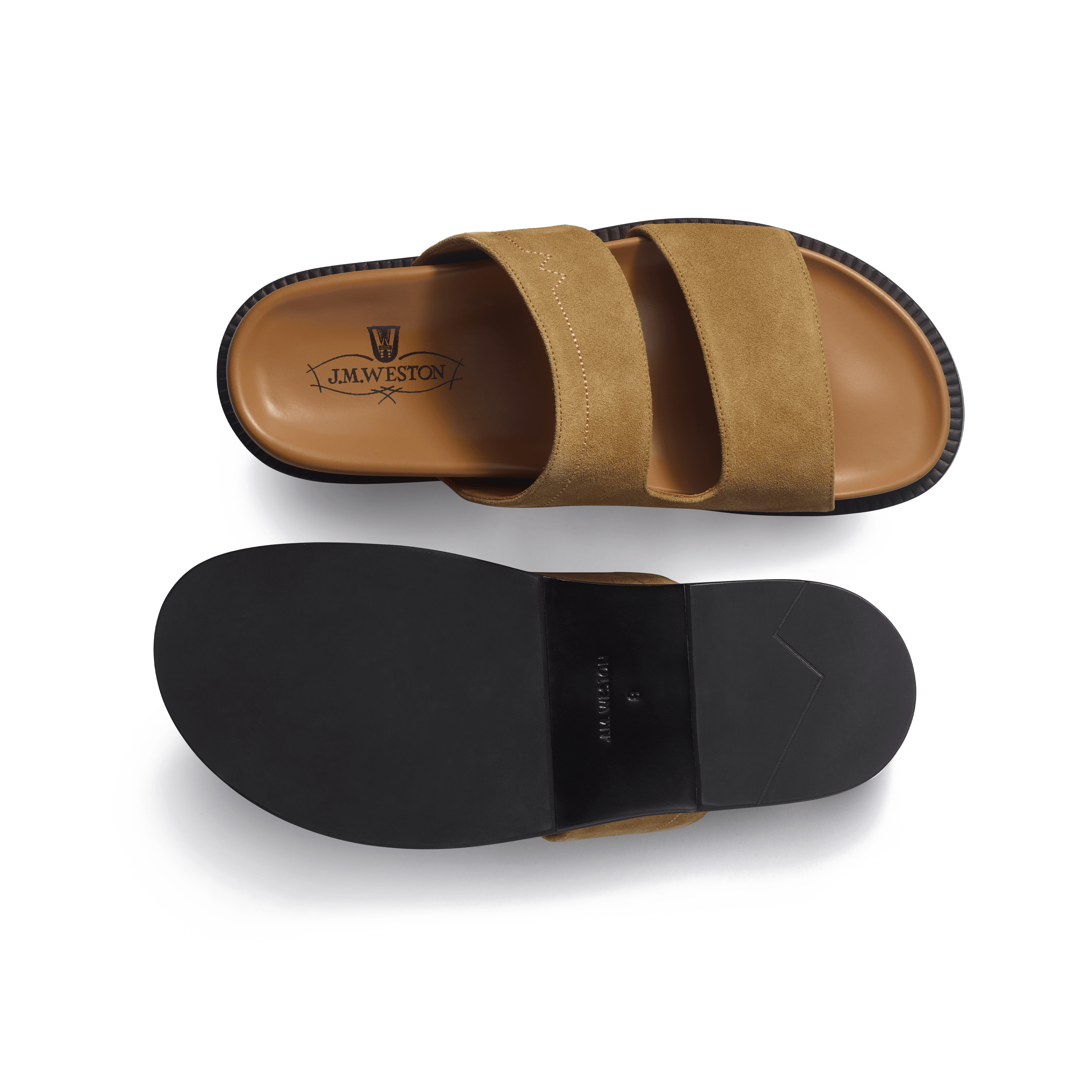 Men's Sand suede calfskin Anatomical mule Double V | J.M. Weston Men's Sand suede calfskin Anatomical mule Double V | J.M. Weston