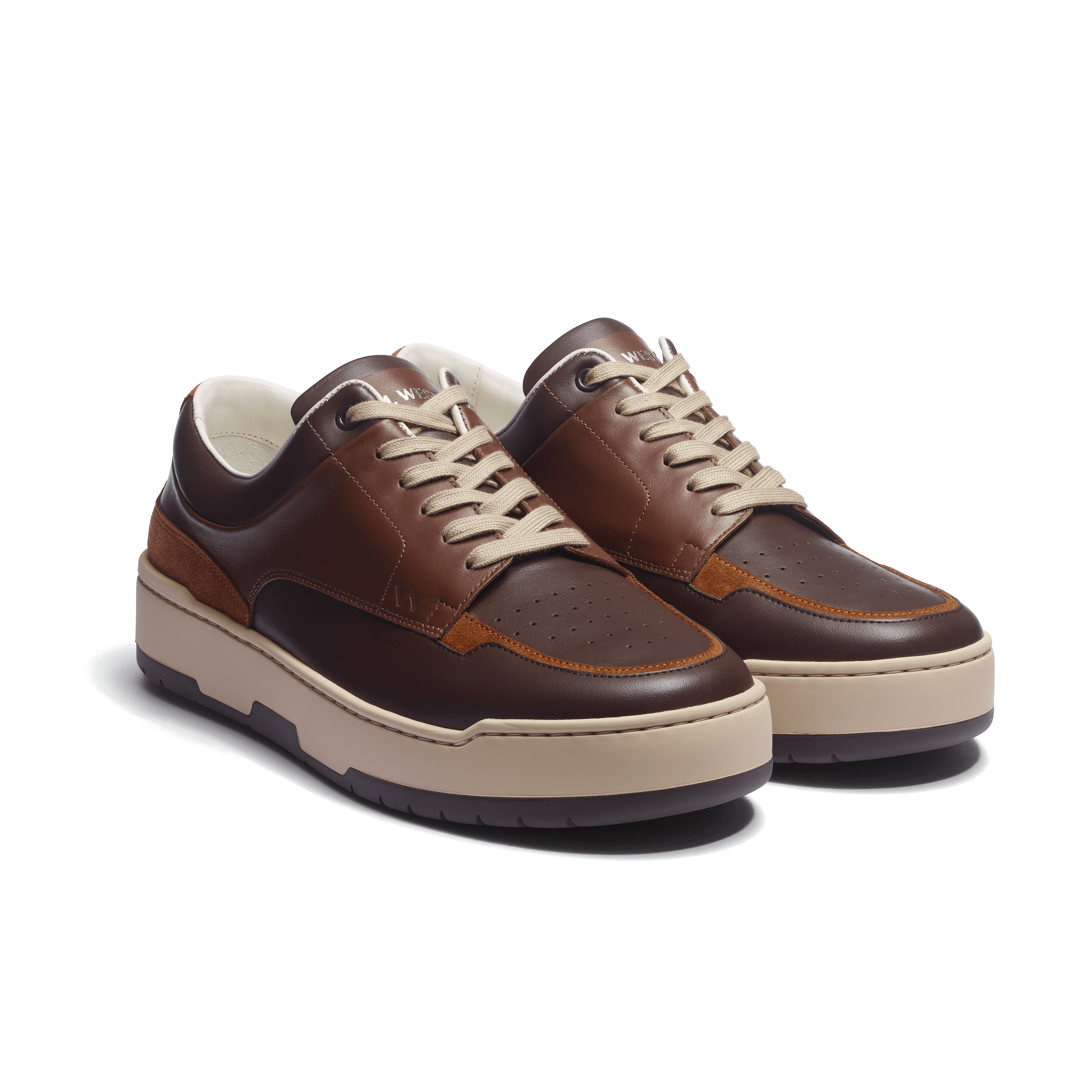 Basket discount cuir marron