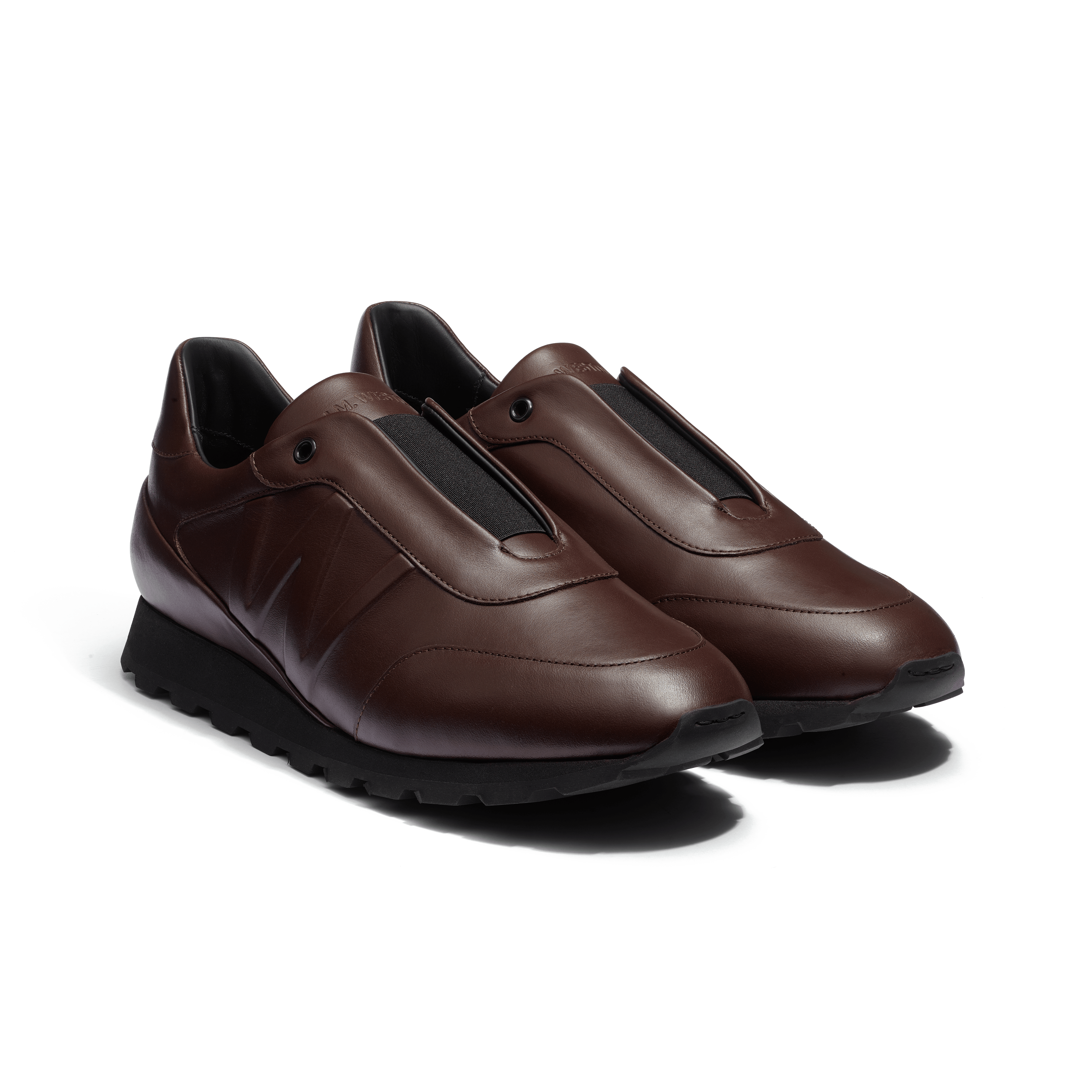 Men's Brown sport calfskin On My Way Racing Sneaker | J.M. Weston Men's Brown sport calfskin On My Way Racing Sneaker | J.M. Weston