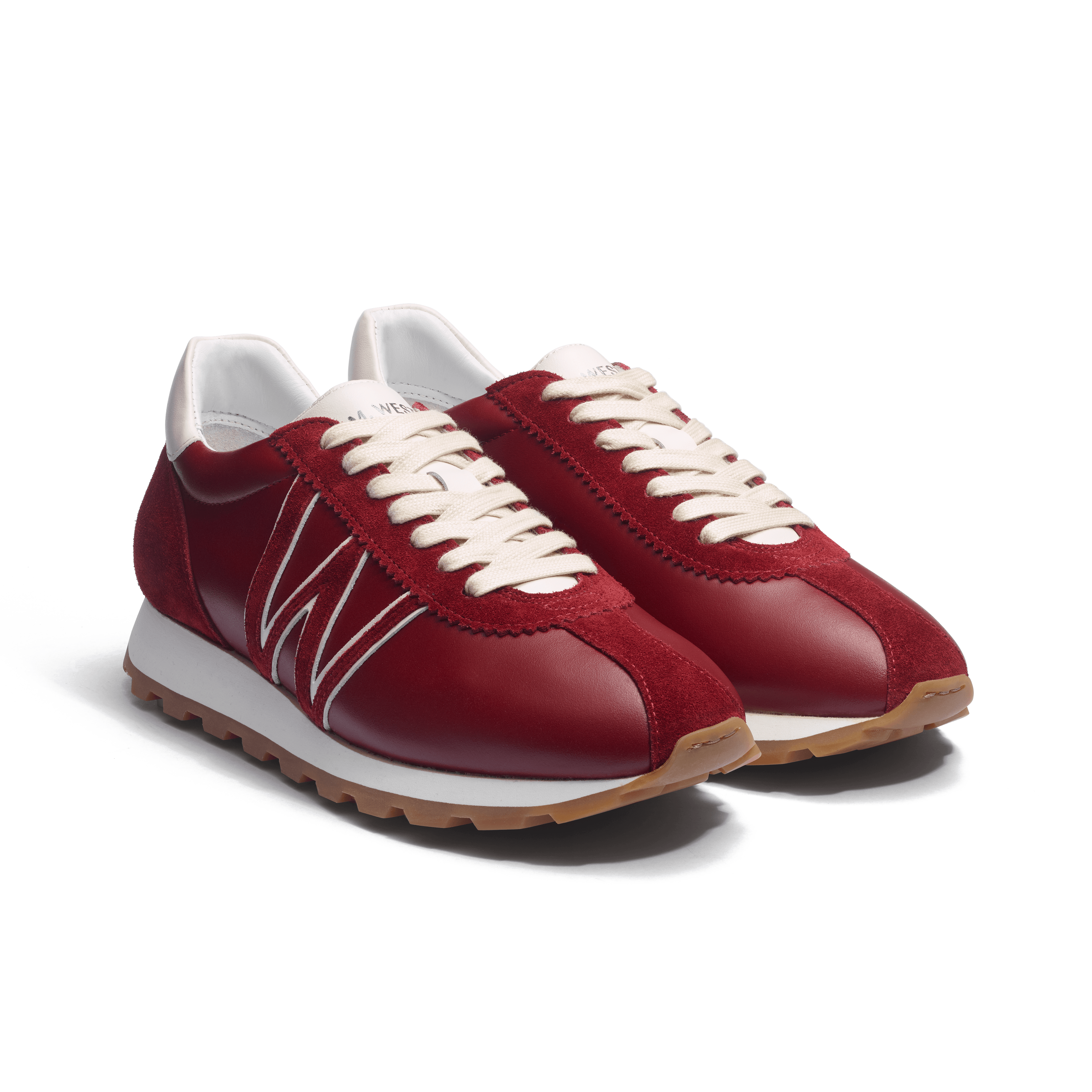 Women's Burgundy & white sport calfskin, burgundy suede calfskin Women's Burgundy & white sport calfskin, burgundy suede calfskin