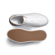 On Time Sneaker [White soft calfskin with beige and tan details]