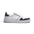 On Time Oxford Sneaker [White soft calfskin and navy suede calfskin]