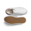 On Time Sneaker [White soft calfskin with pink and camel details]
