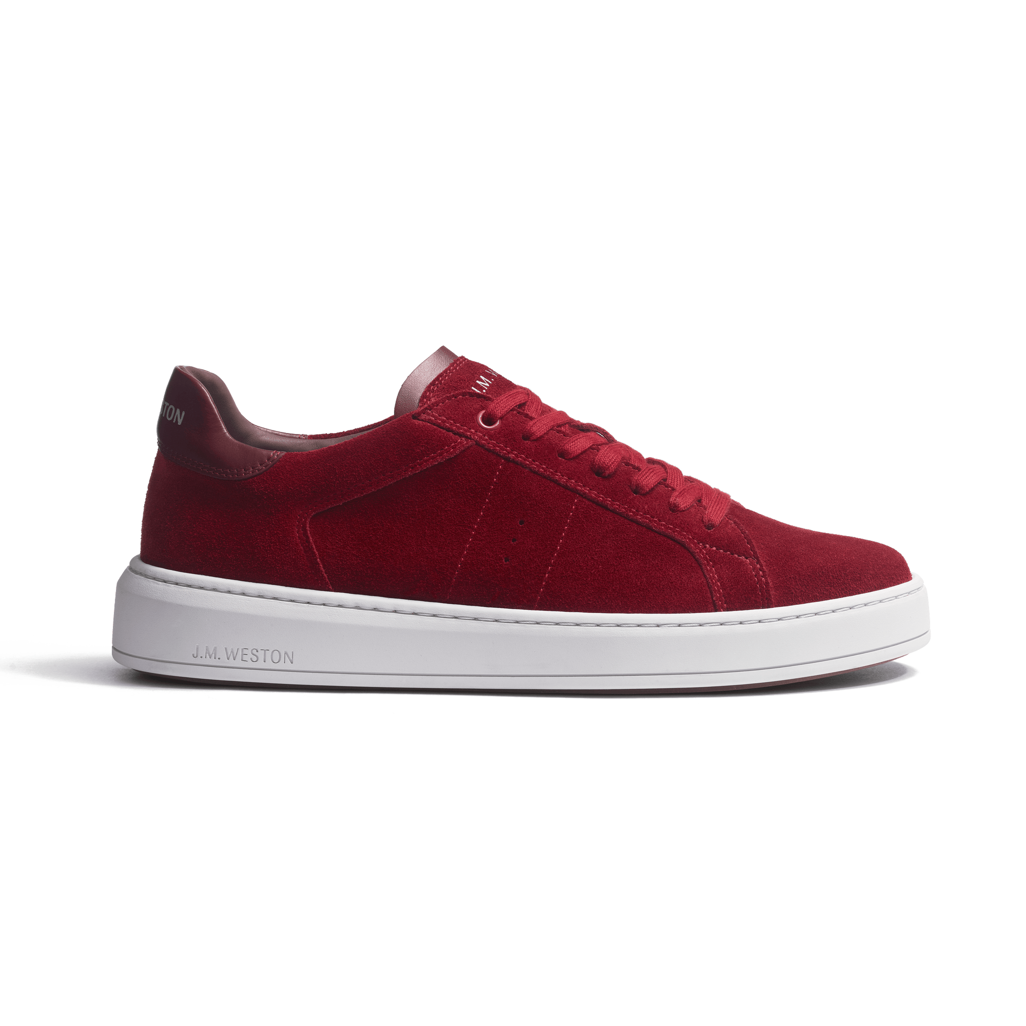 Basket On Time [cuir veau velours bordeaux détails cuir veau sport bordeaux]