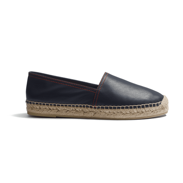 J.M. Weston Espadrille Wait and Sea Roland-Garros [femme cuir veau nappa marine]
