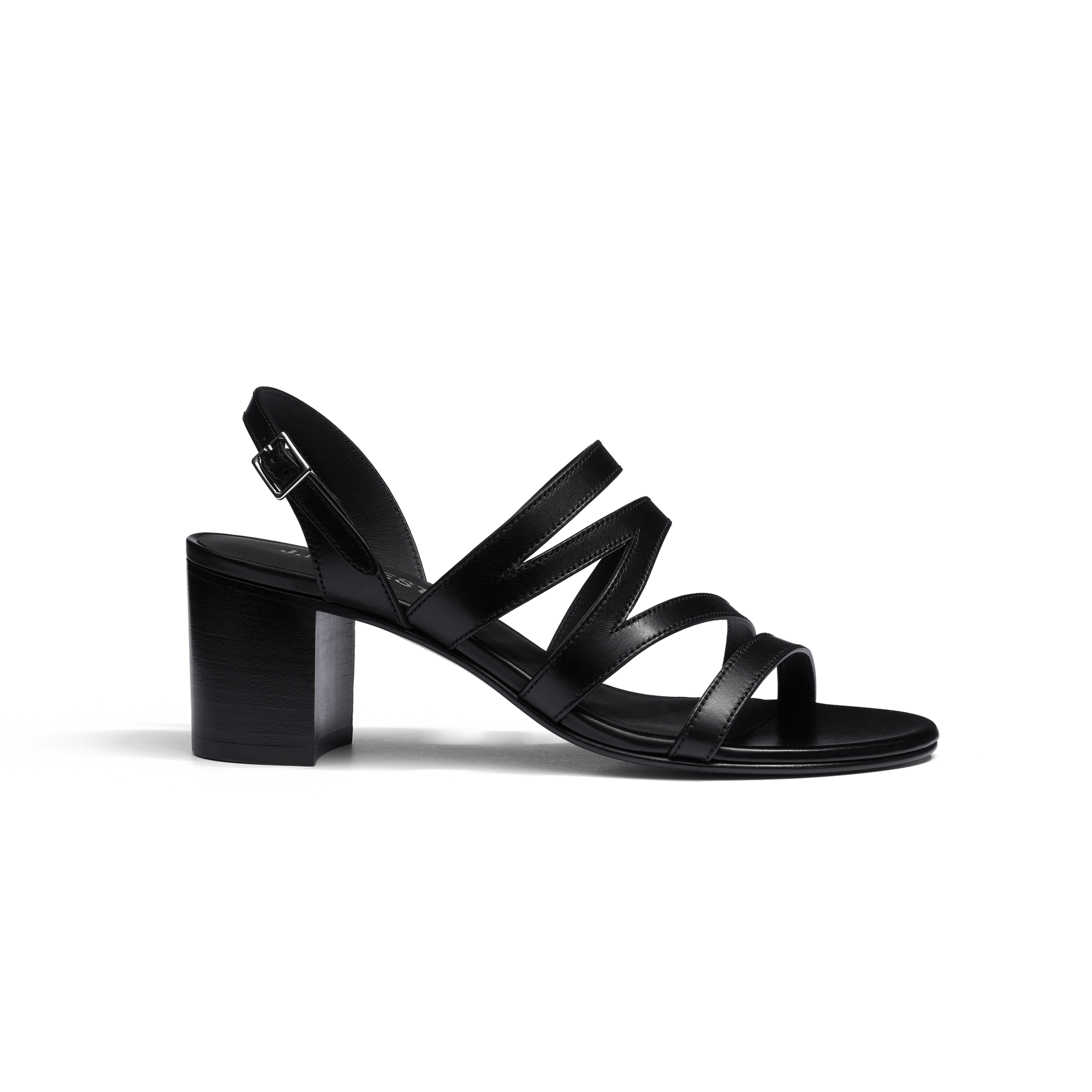Sandale à talon 5,5cm [femme cuir veau lisse noir]