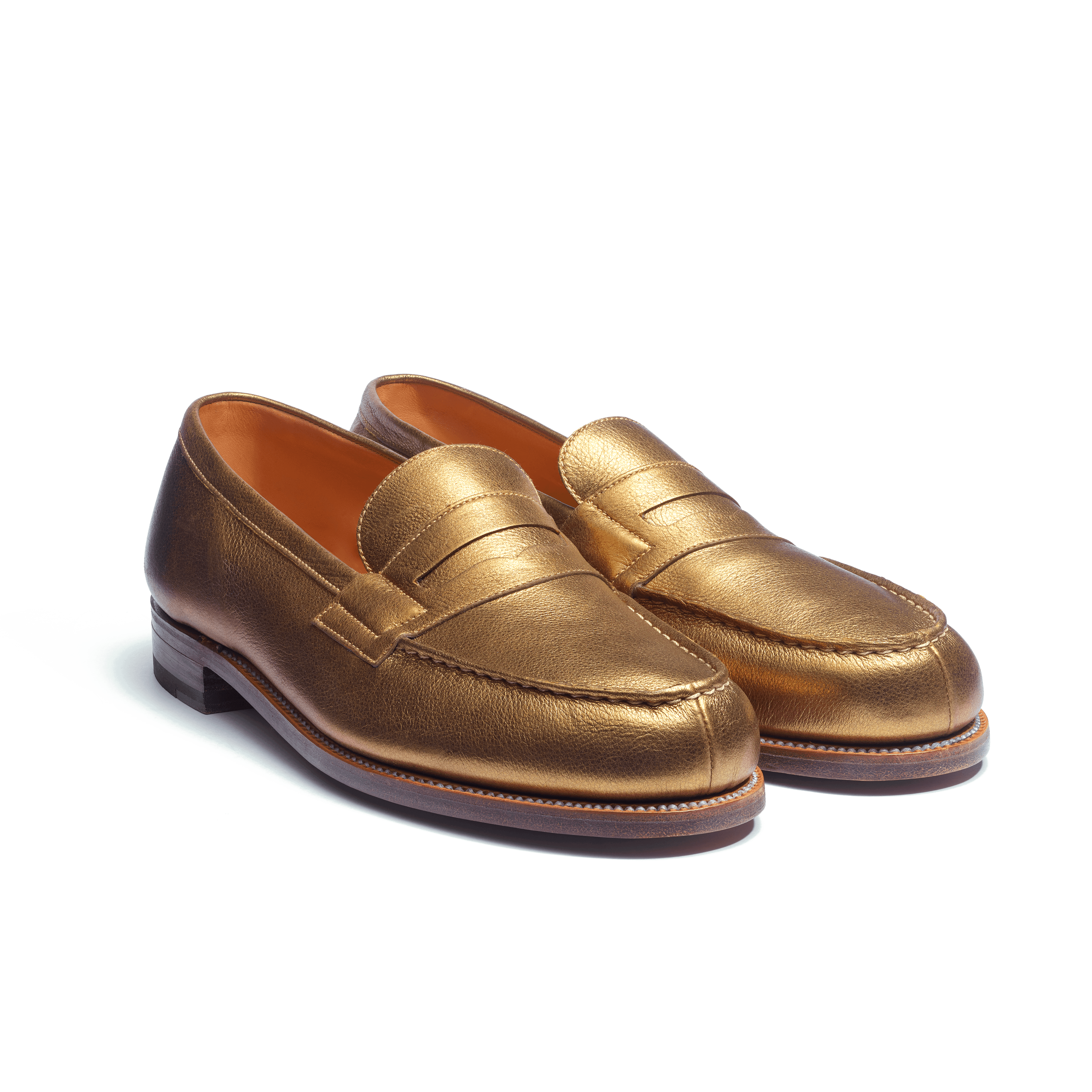 Men's Gold grained calfskin 180 Loafer | J.M. Weston Men's Gold grained calfskin 180 Loafer | J.M. Weston