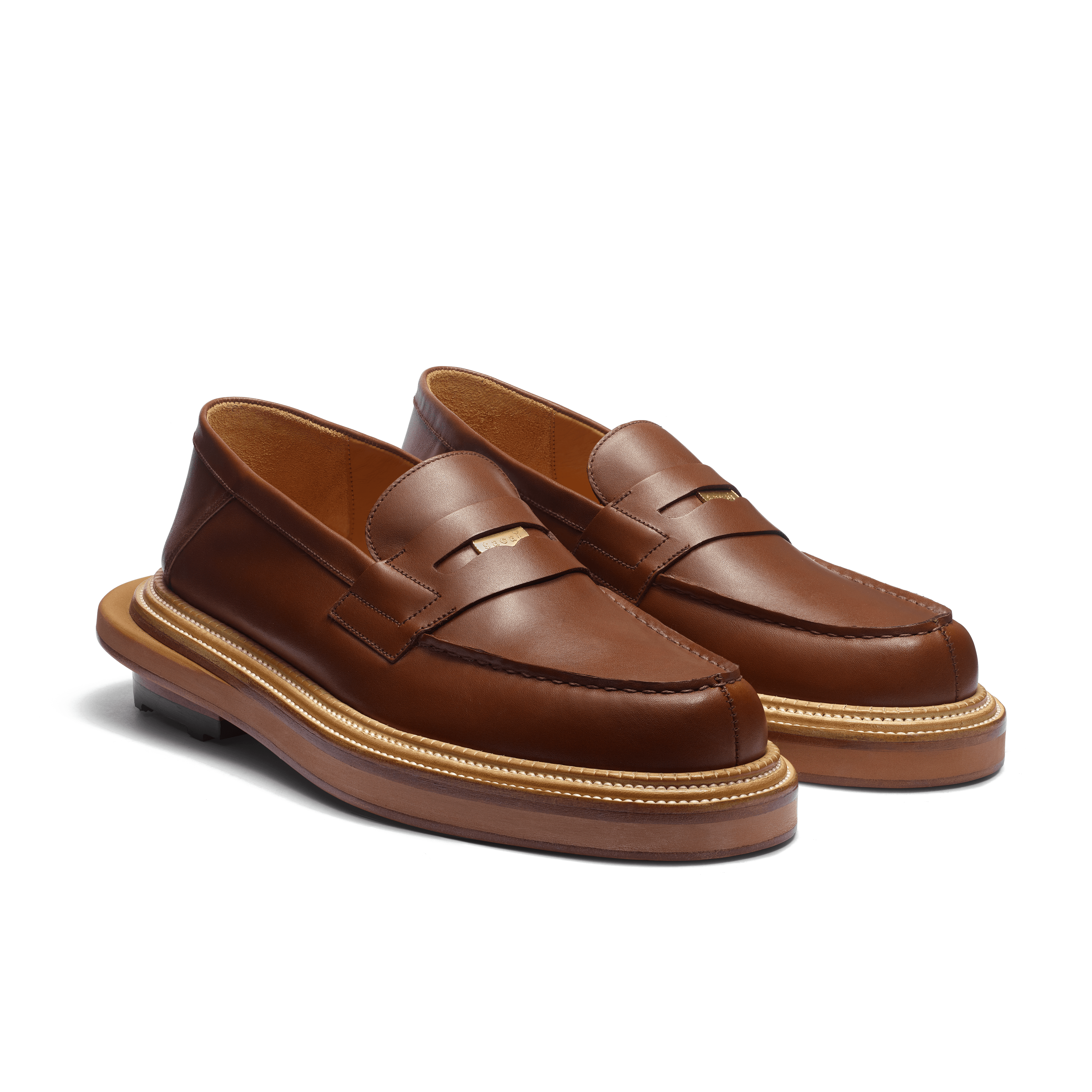 Tan soft calf leather Mule Loafer J.M. Weston x sacai Tan soft calf leather Mule Loafer J.M. Weston x sacai