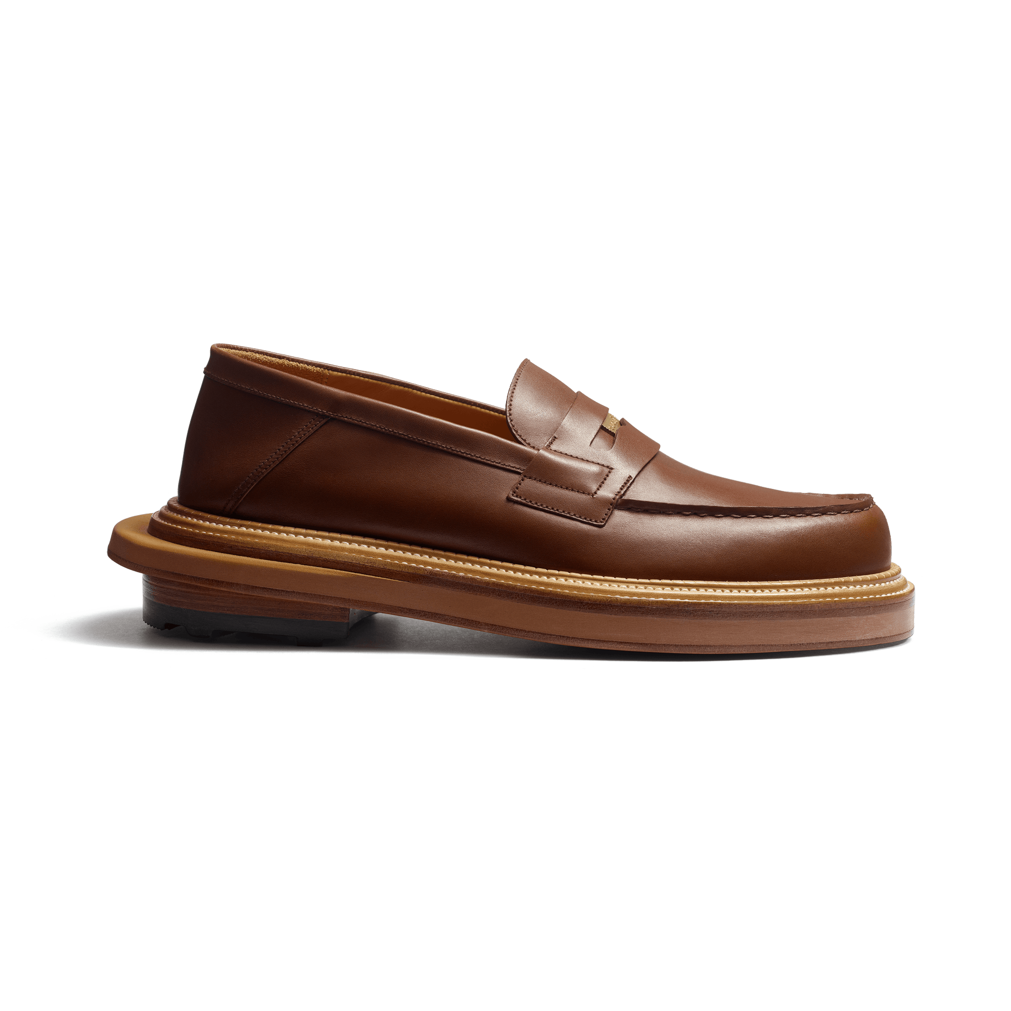 Mocassin Mule J.M. Weston x sacai [cuir veau souple marron bergeronnette]