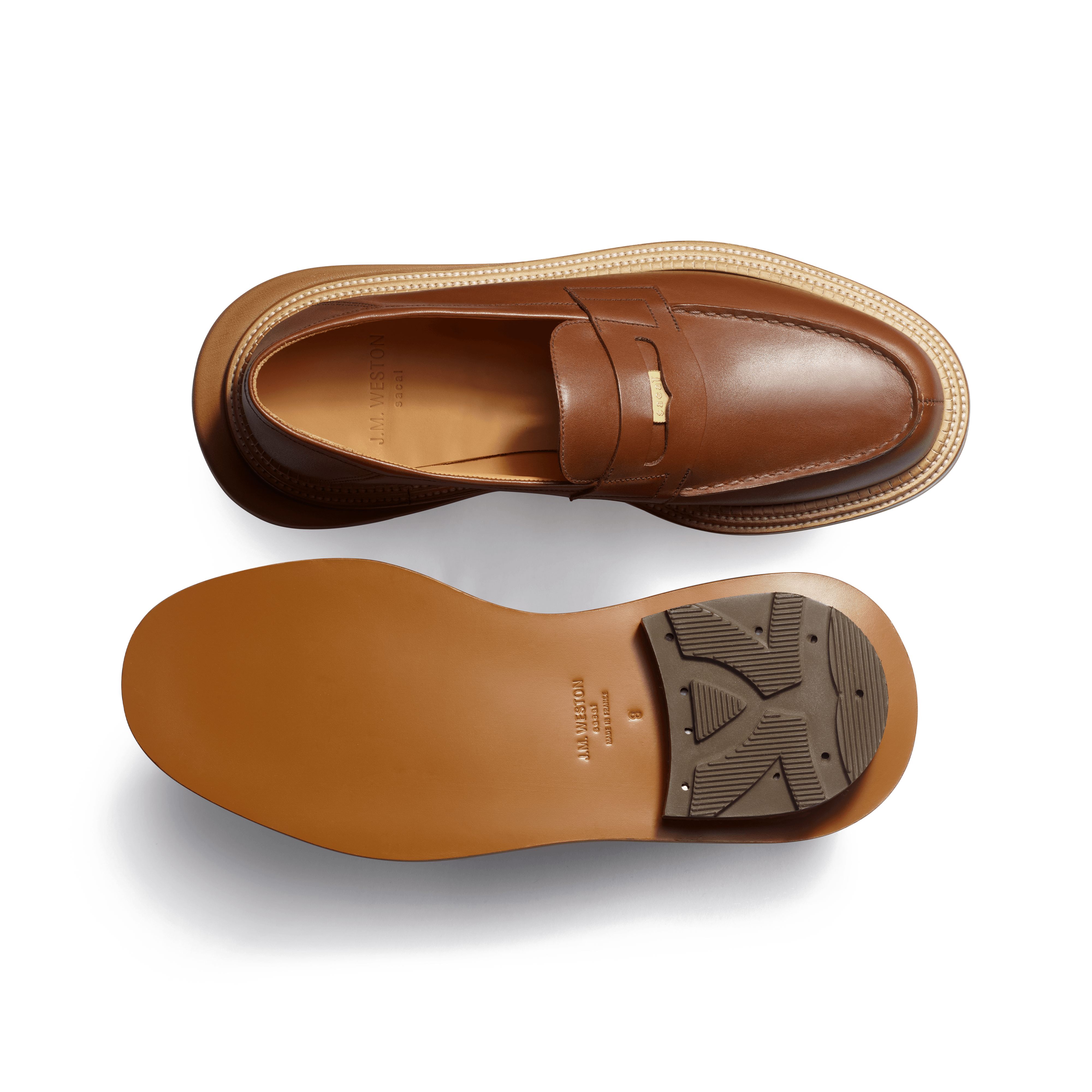 Tan soft calf leather Mule Loafer J.M. Weston x sacai Tan soft calf leather Mule Loafer J.M. Weston x sacai