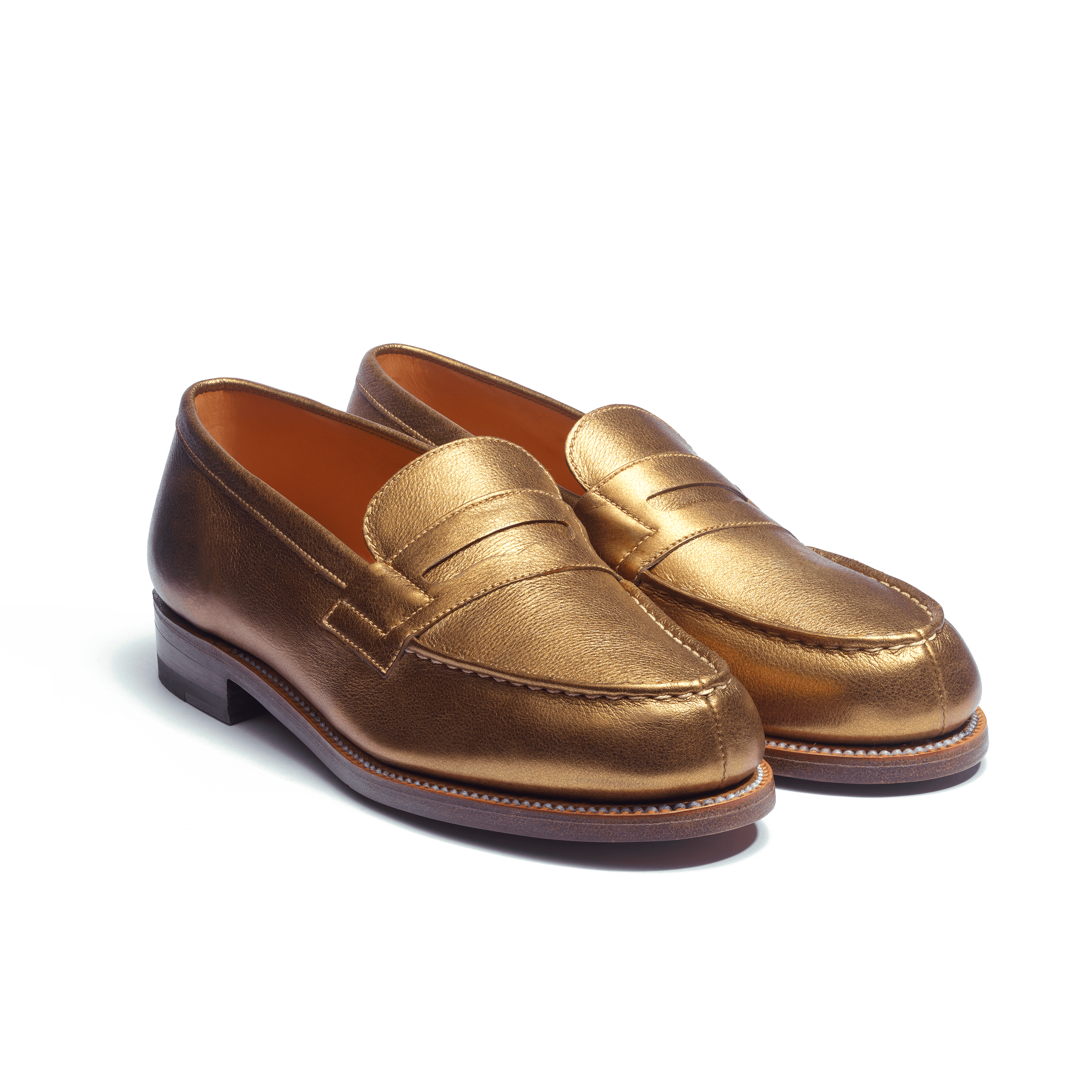 Women s Gold grained calfskin 180 Loafer J.M. Weston