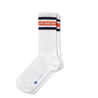 Chaussettes courtes à bandes Roland-Garros [Polyamide blanc avec détails orange terre battue et bleu marine]
