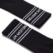 Chaussettes Sport courtes à bandes [Polyamide noir, détails blancs]