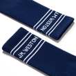 Short sport socks with stripes [Navy polyamid, white details]