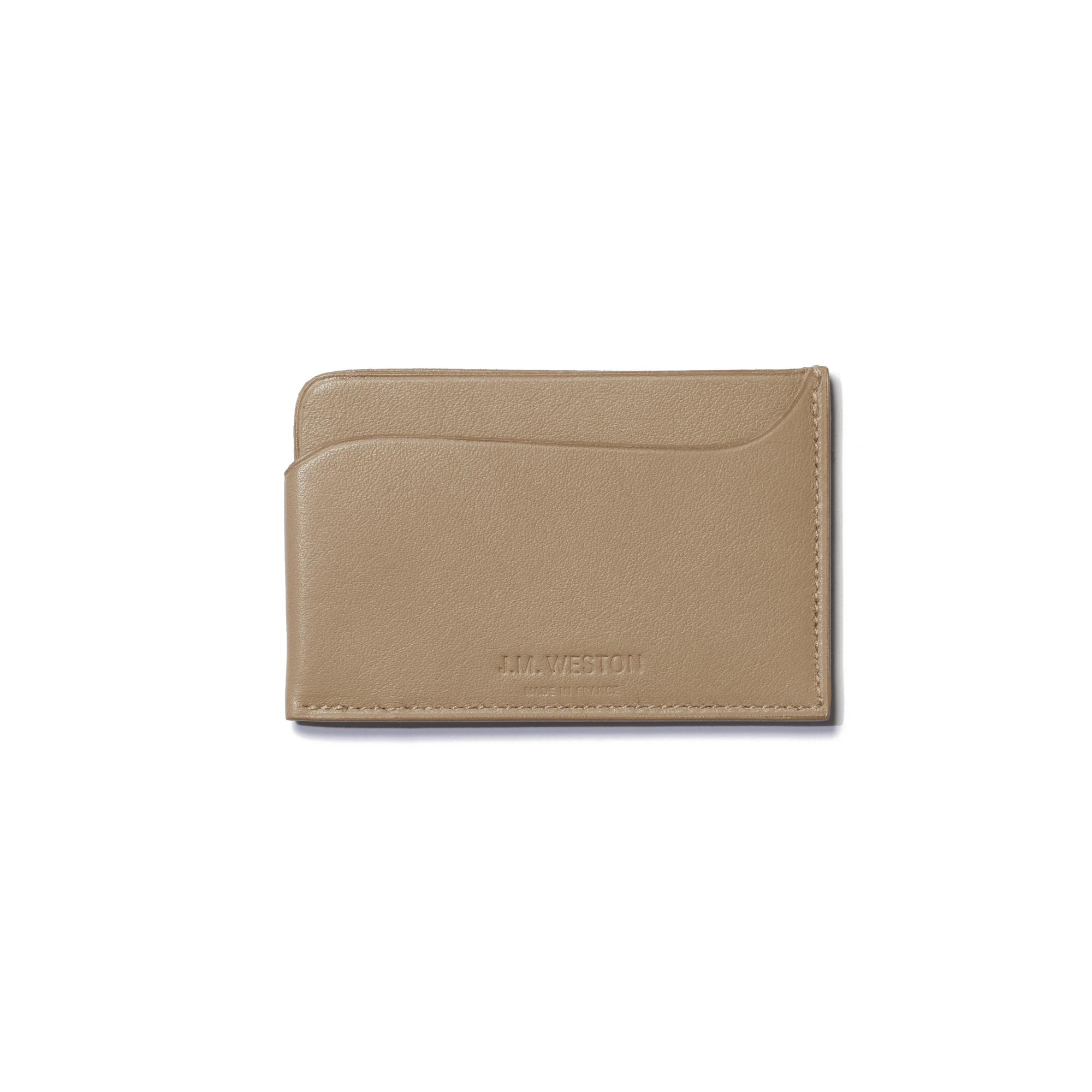 Porte-cartes Double You [Cuir veau foulonné beige]