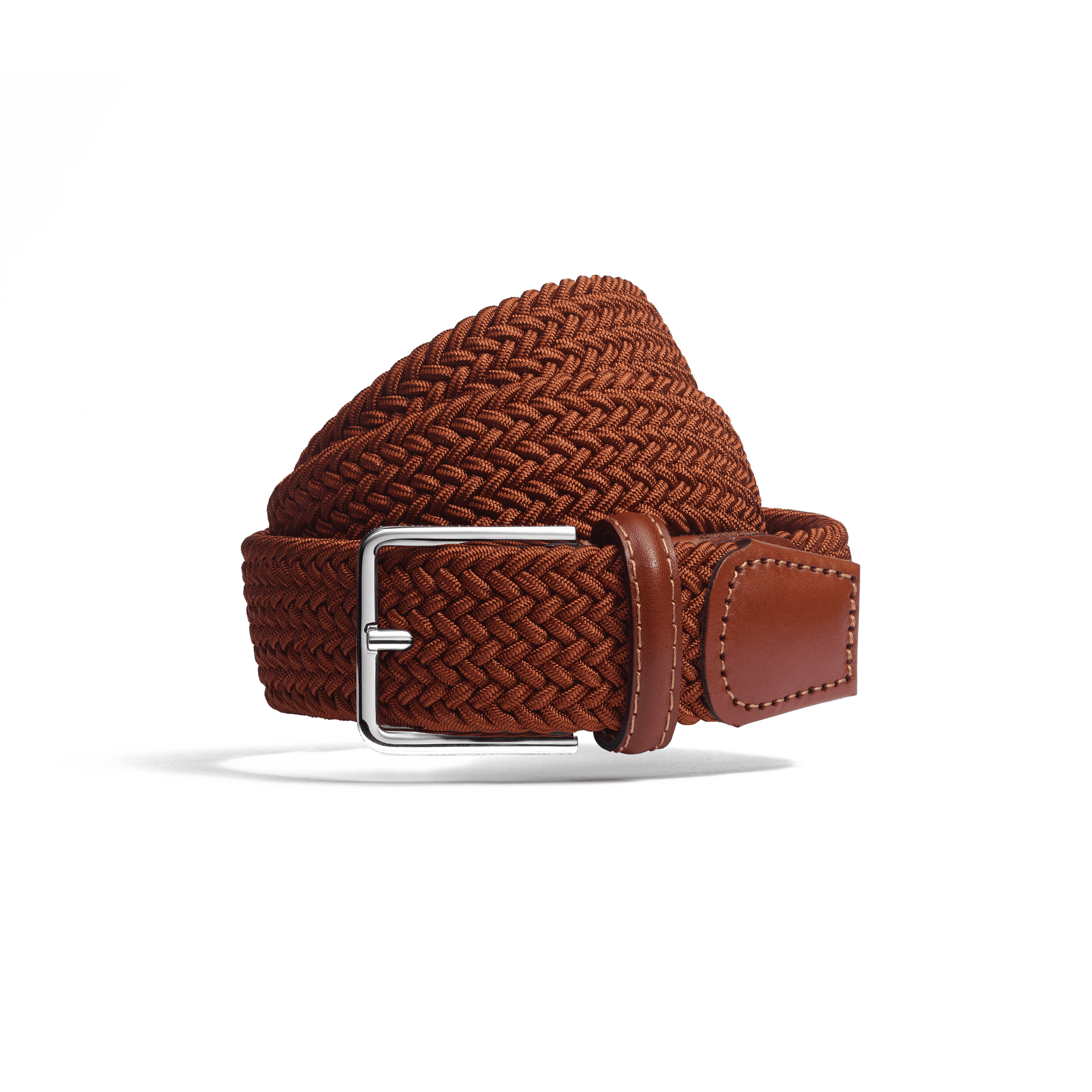 Elastic Belt [Camel braid & camel calf leather]