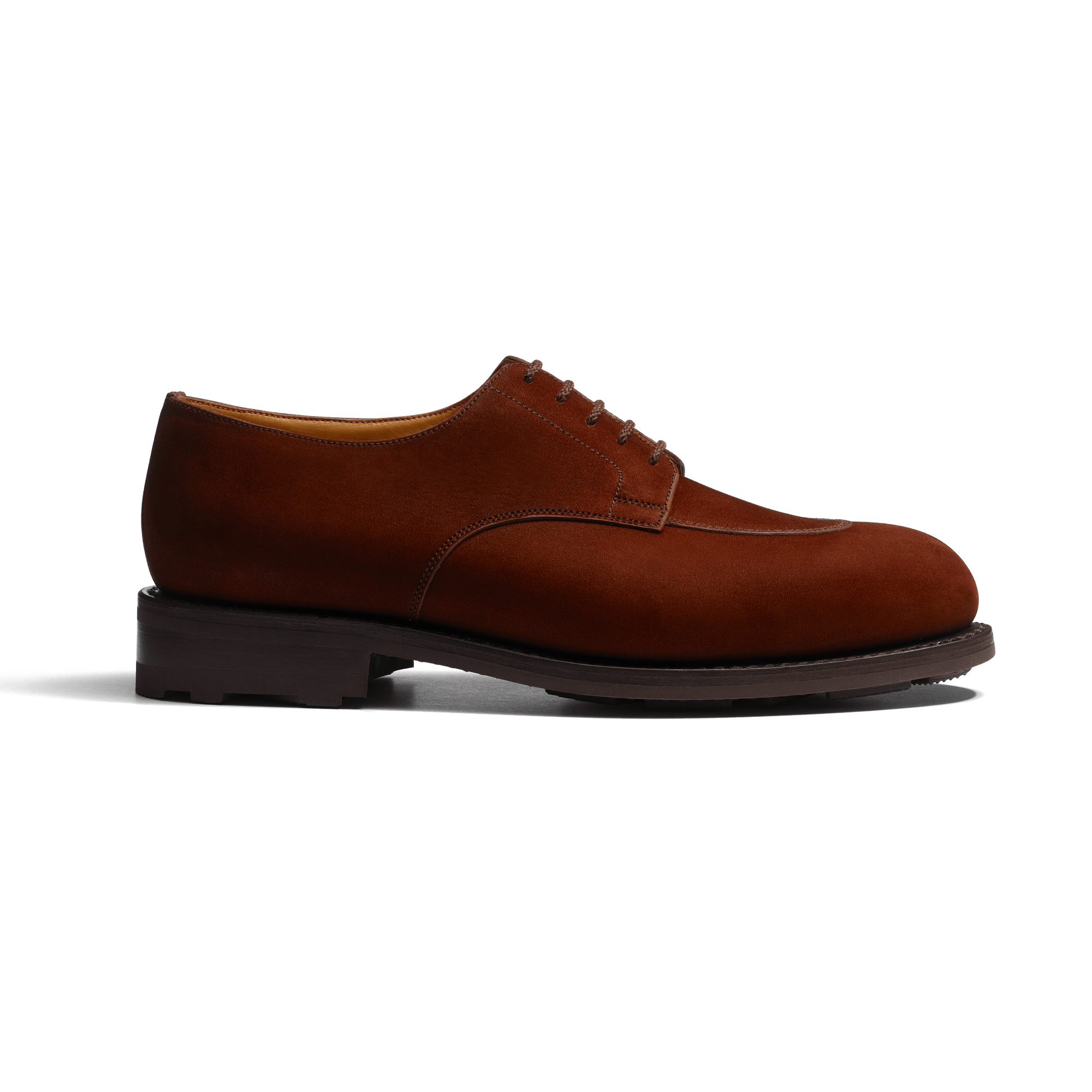 Derby Demi-chasse [homme cuir veau nubuck gras havane]