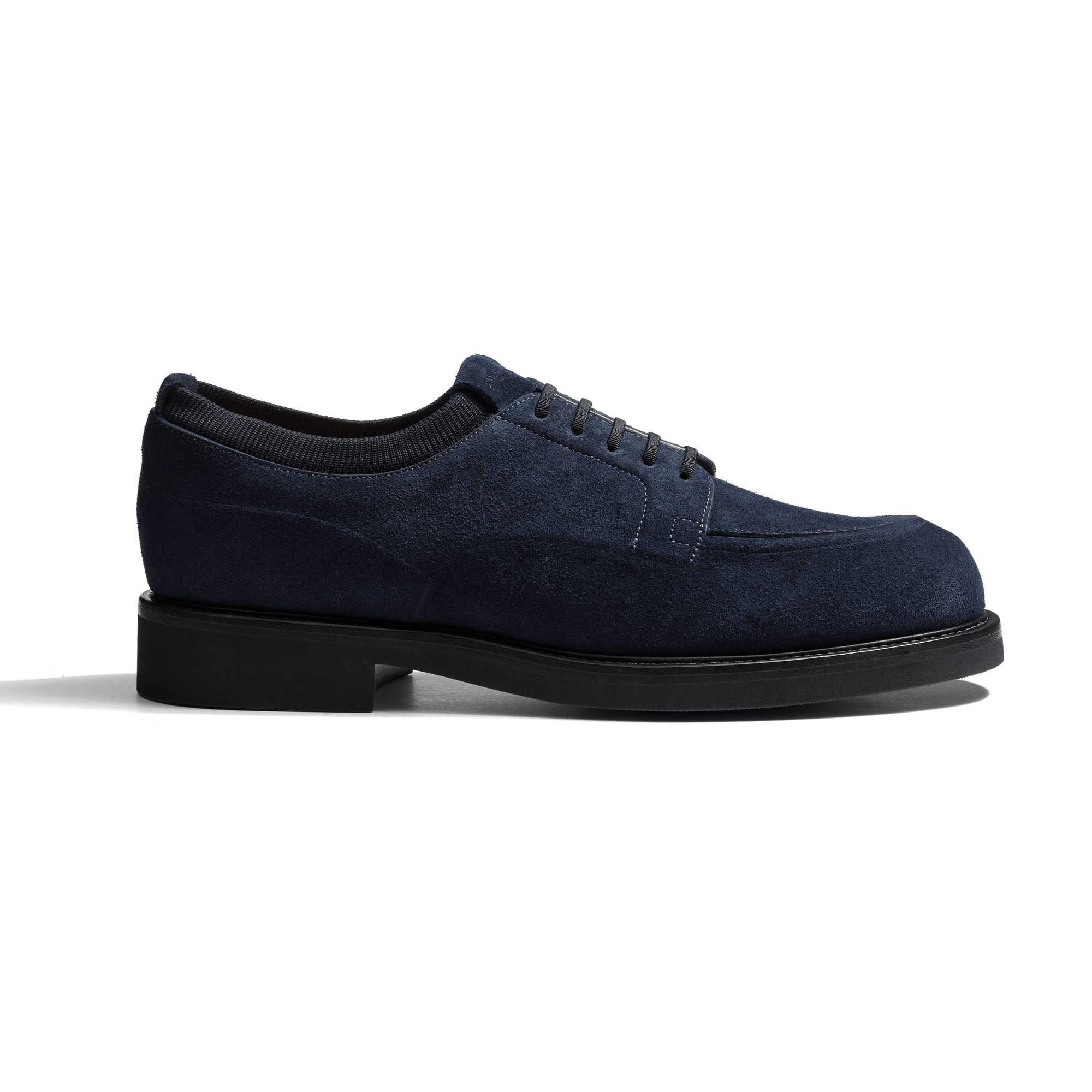 Derby Golf Empreinte [Men Navy suede calf leather & navy knit collar]