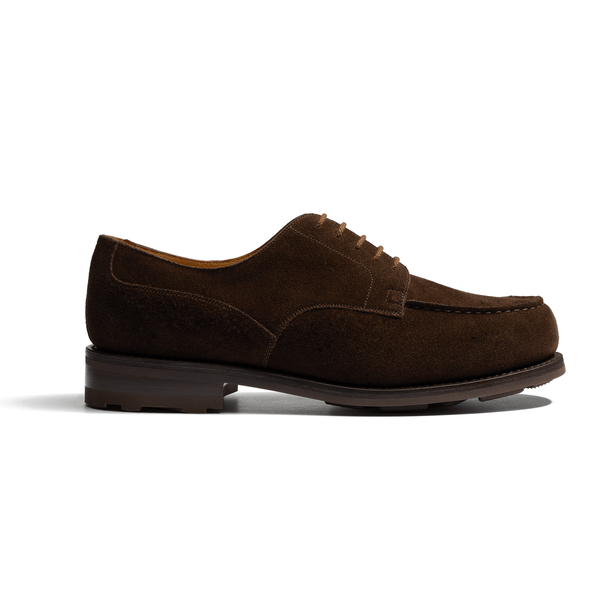 Derby Golf [Men Dark brown suede calfskin]