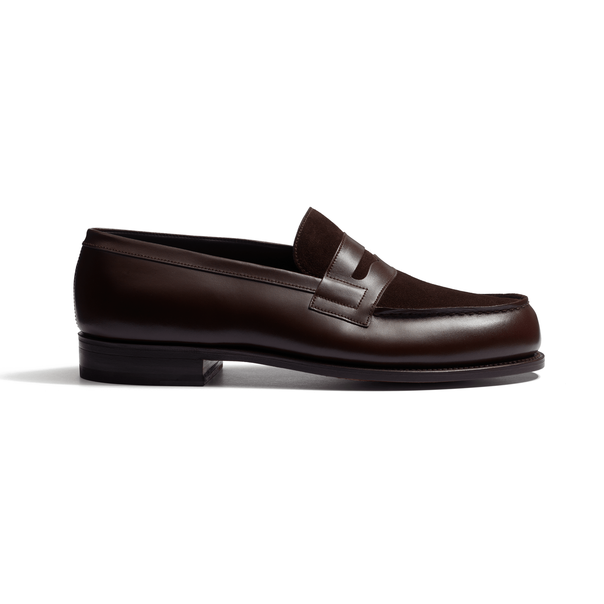 180 Loafer [Men Dark brown suede calfskin & dark brown boxcalf]