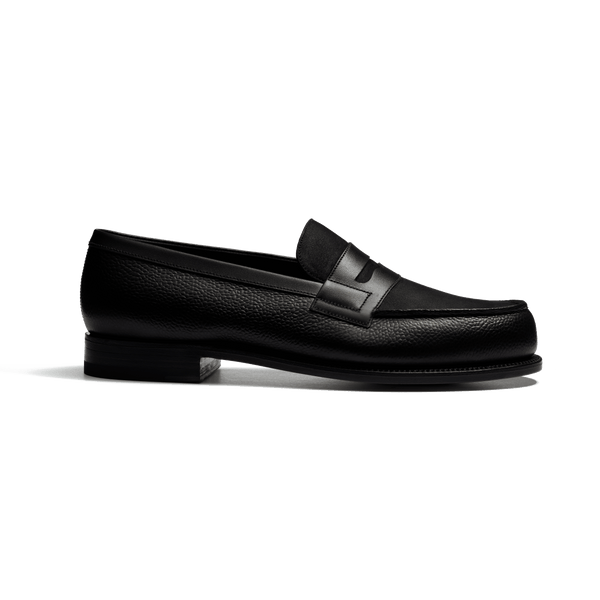 Men's Black grained calf leather & black nubuck & black boxcalf