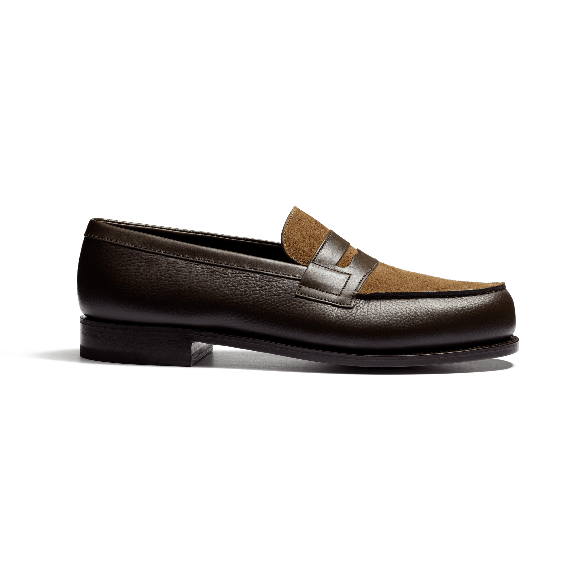 180 Loafer [Men Dark brown grained calfskin & tabacco suede calfskin & terre d'ombre boxcalf]